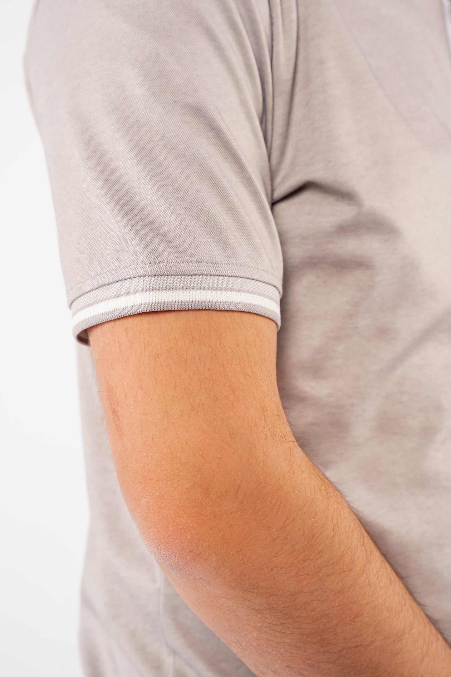 GREY ZIPPER POLO