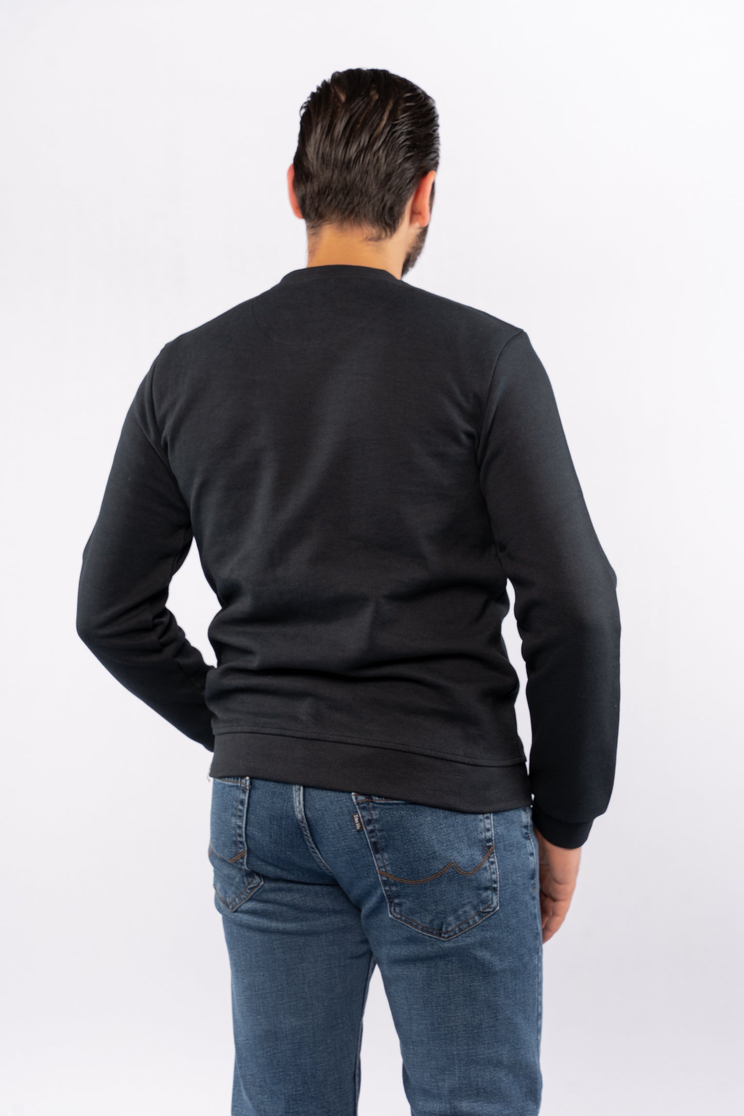 NAVY ELEGANCE PIQUET SWEATER