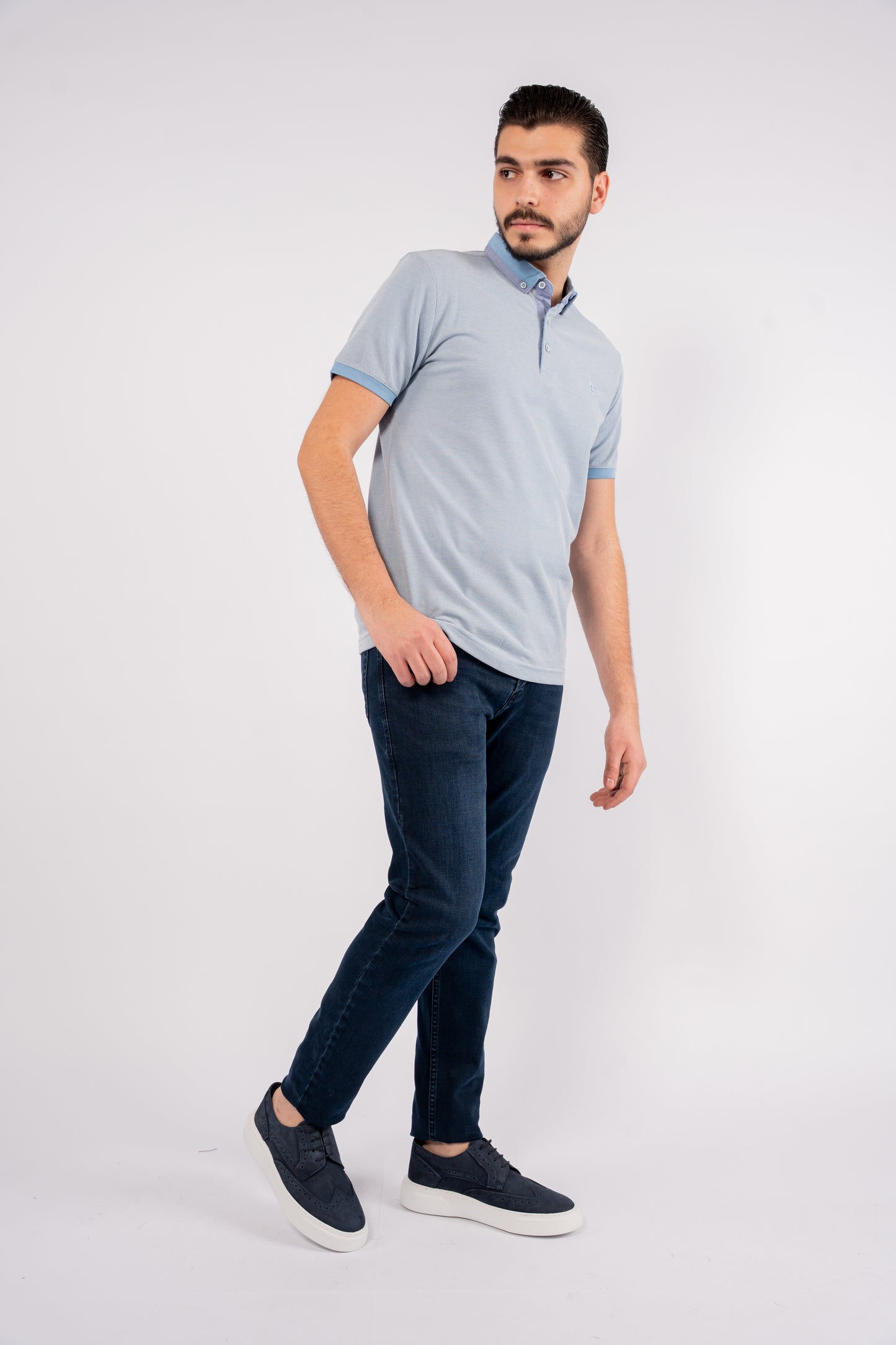 BLUE PIQUET POLO