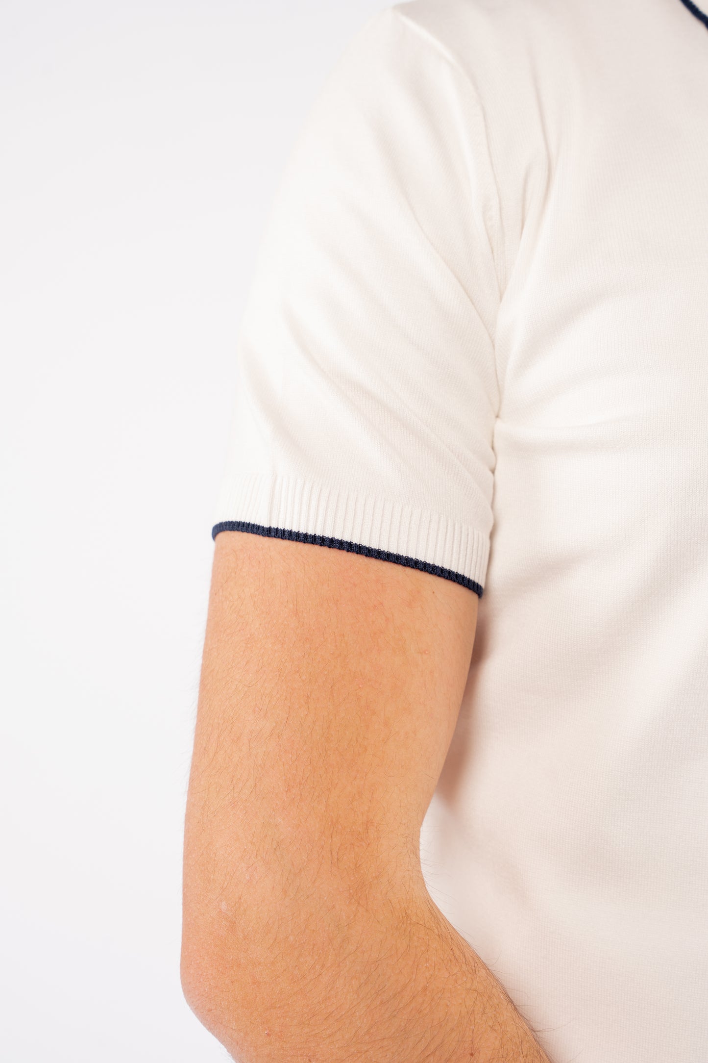 WHITE NAVY LINE POLO