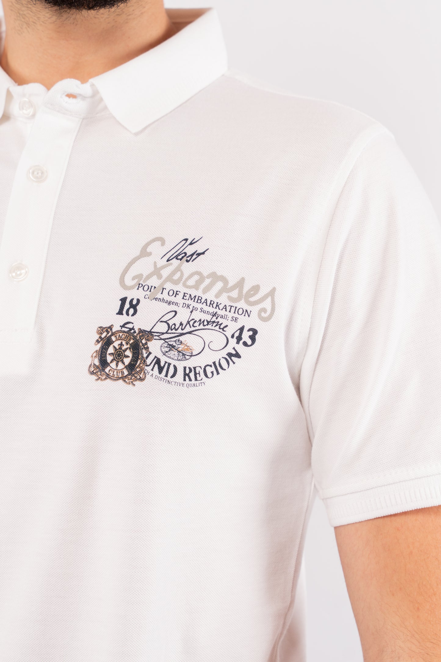 WHITE RETRO POLO