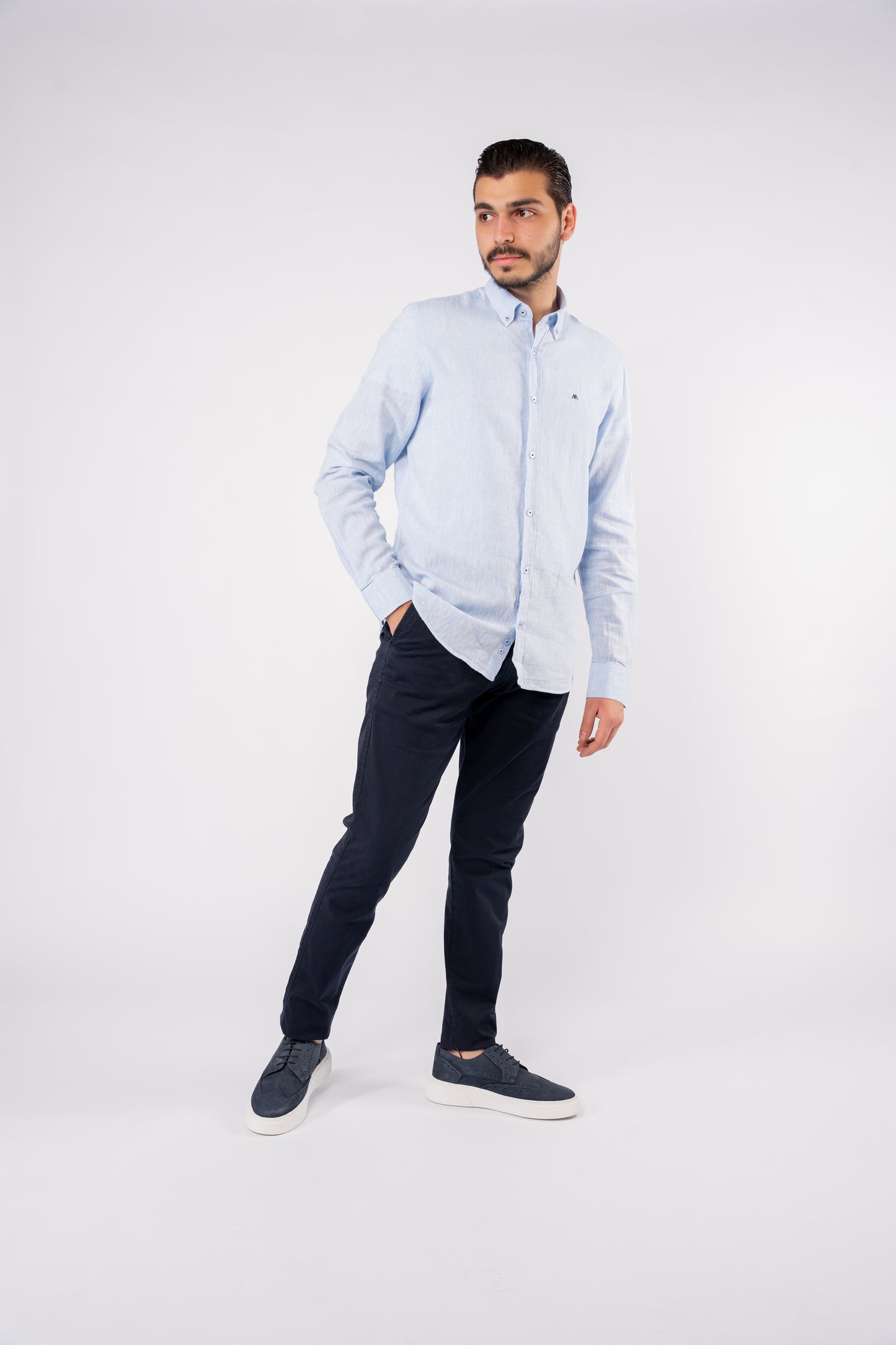 BLUE TIMELESS LINEN SHIRT