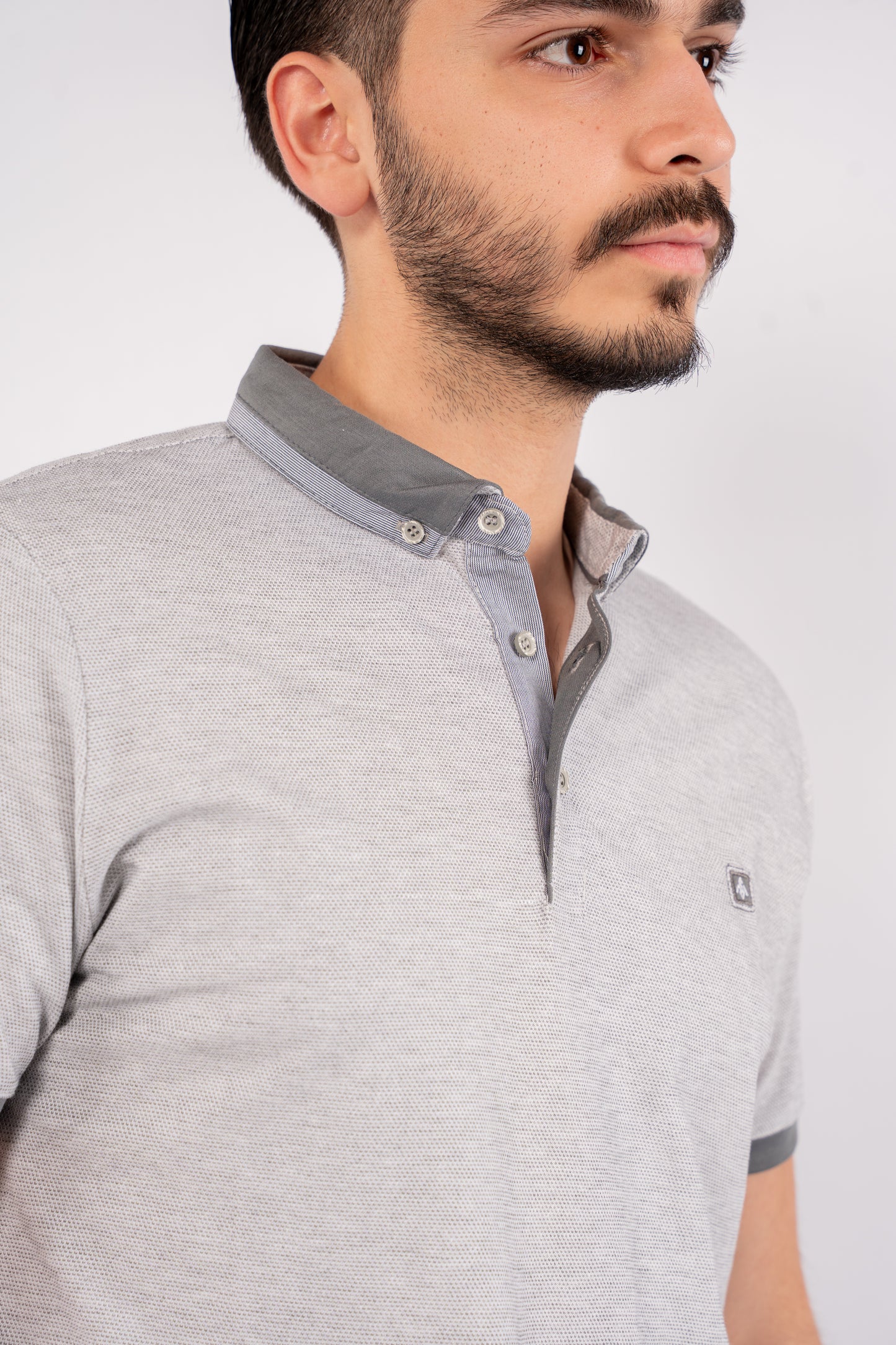 GREY PIQUET POLO