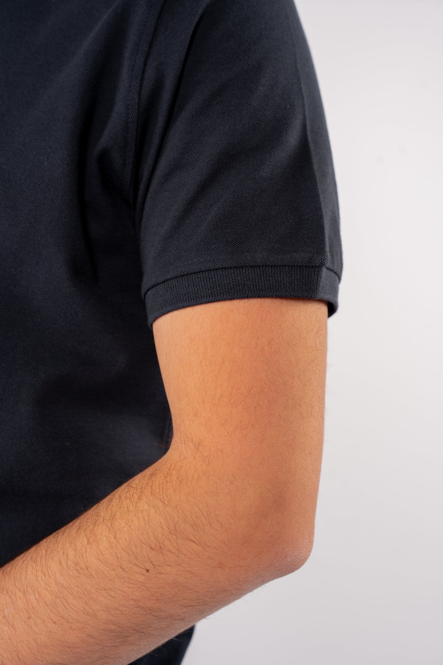 NAVY PIQUET ZIPPER POLO