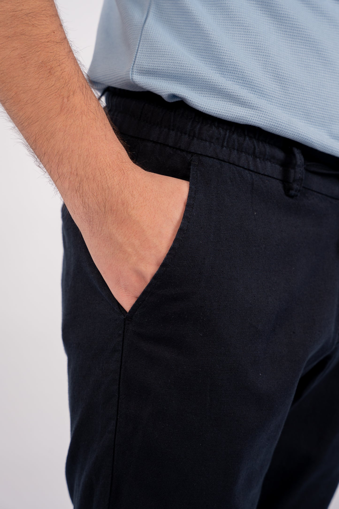 NAVY LINEN TROUSERS