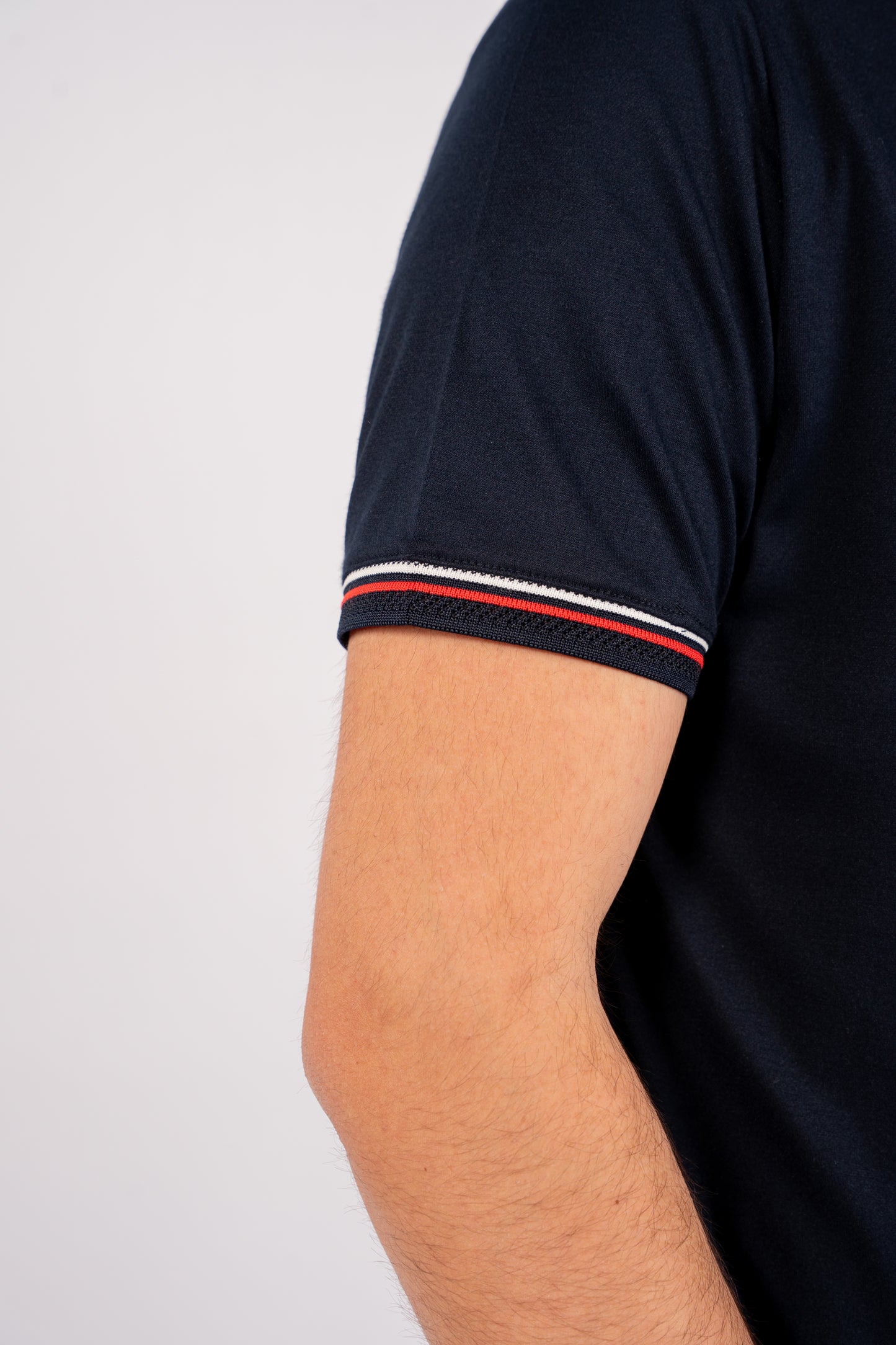 NAVY MIXED COLLAR POLO
