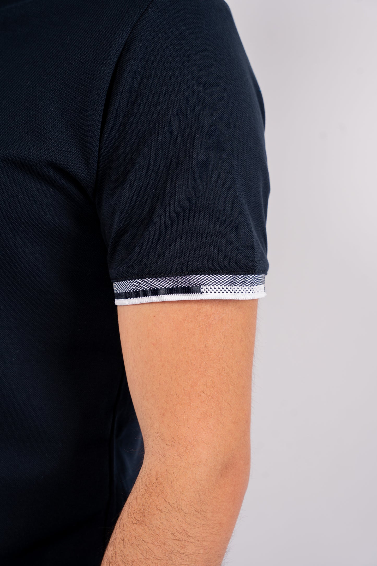 NAVY BUTTON COLLAR POLO