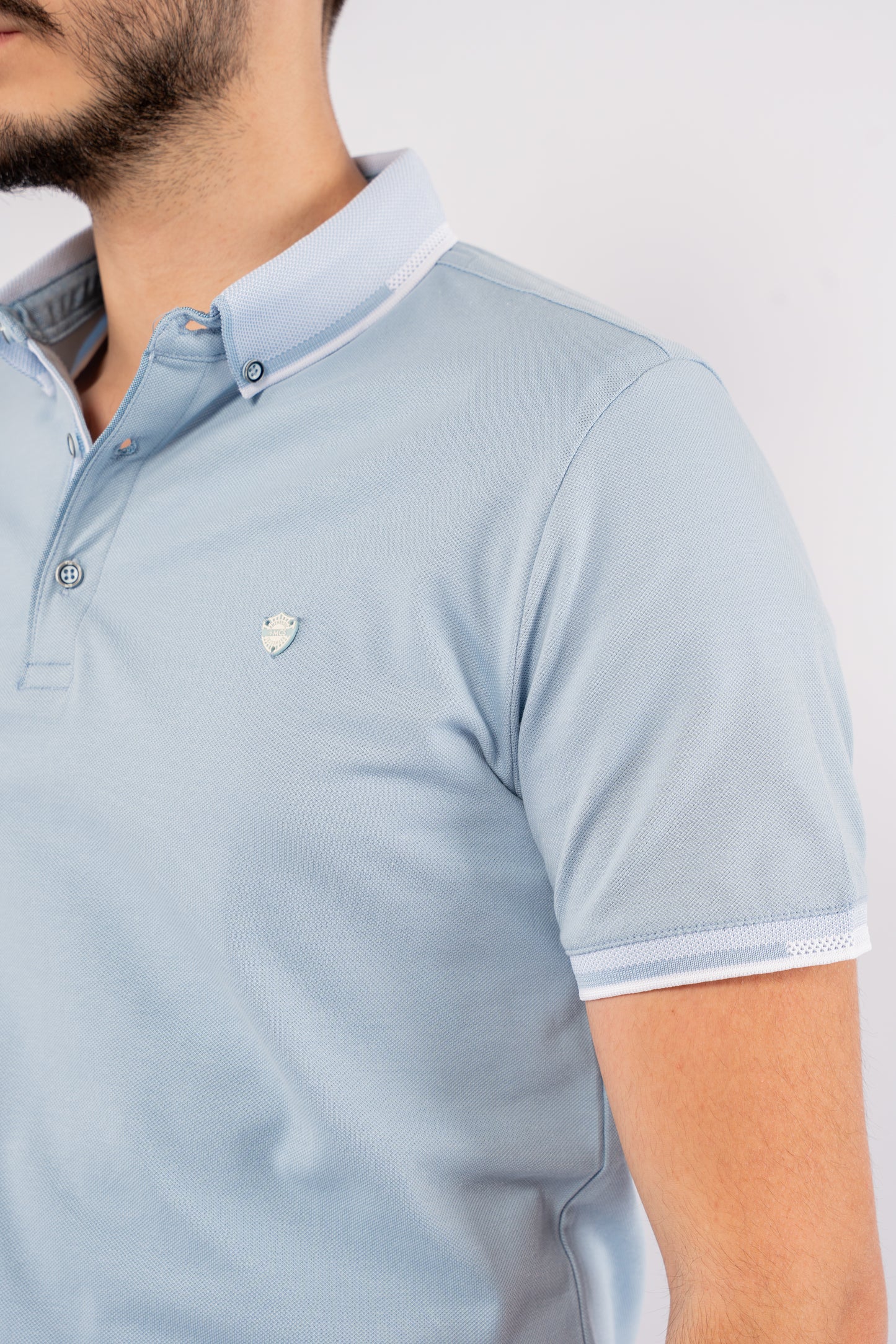 BLUE BUTTON COLLAR POLO