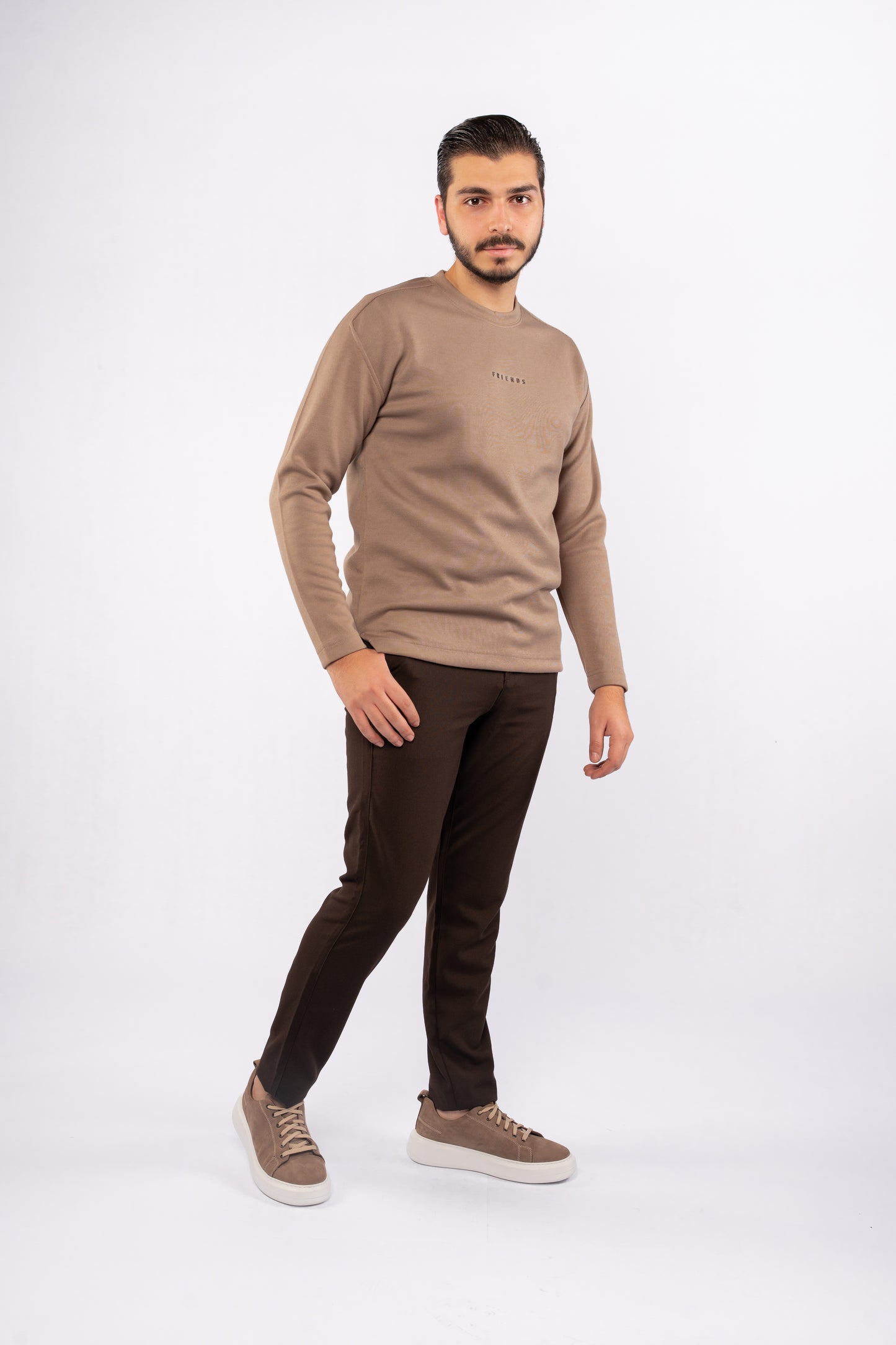 DARK BEIGE CASUAL SWEATER