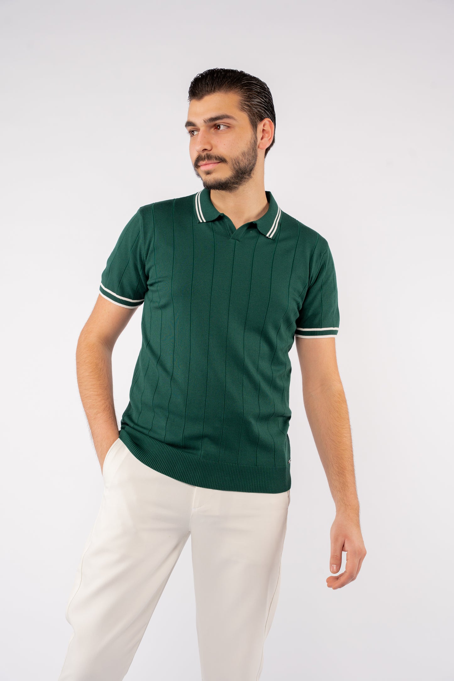 VNECK GREEN POLO