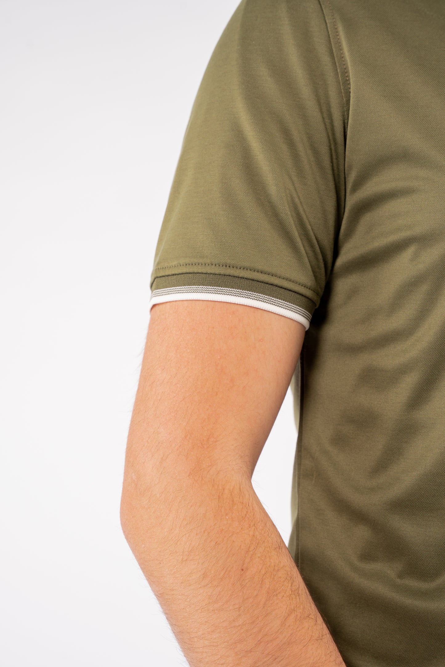OLIVE MIXED VNECK POLO