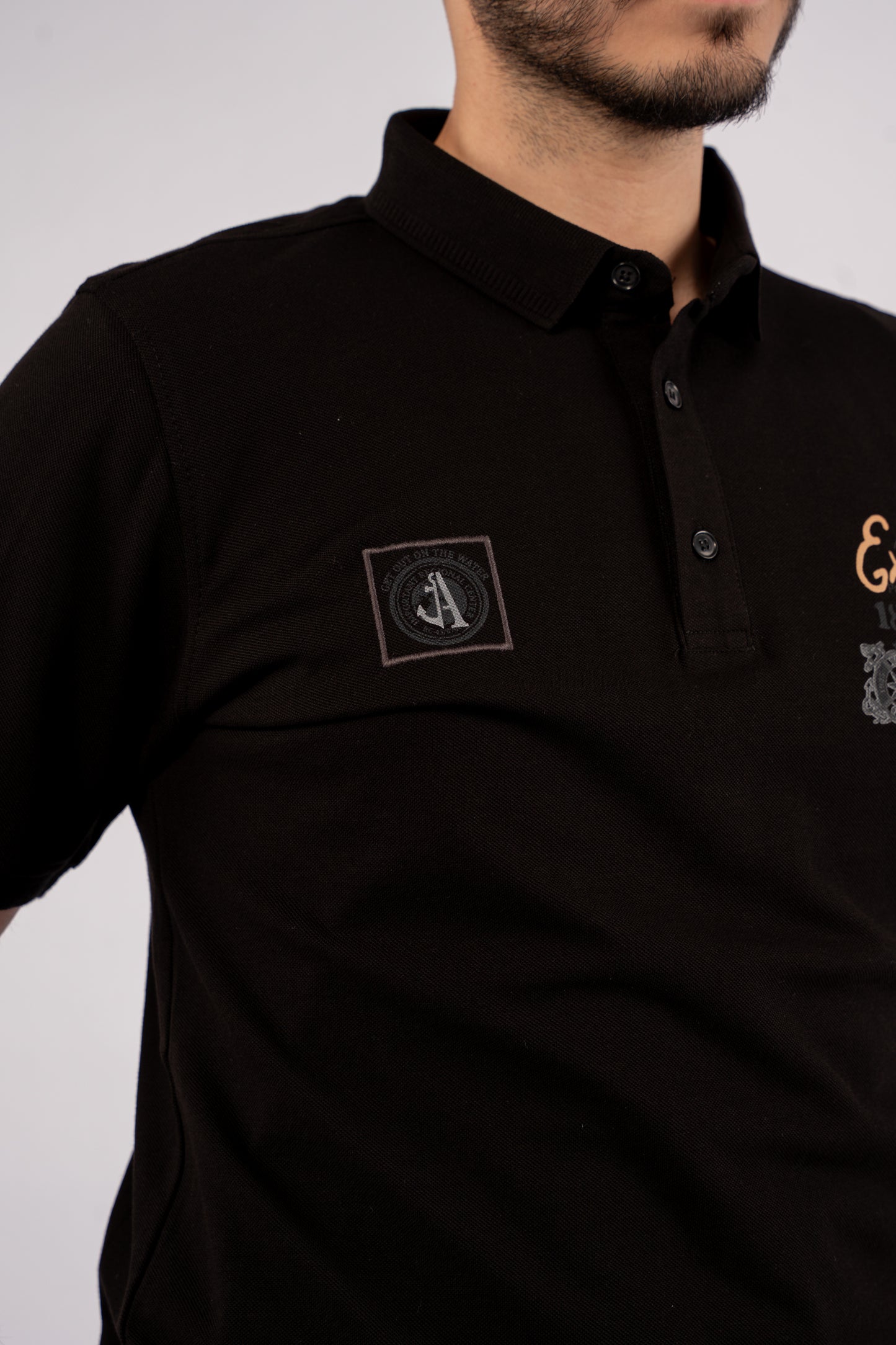 BLACK RETRO POLO