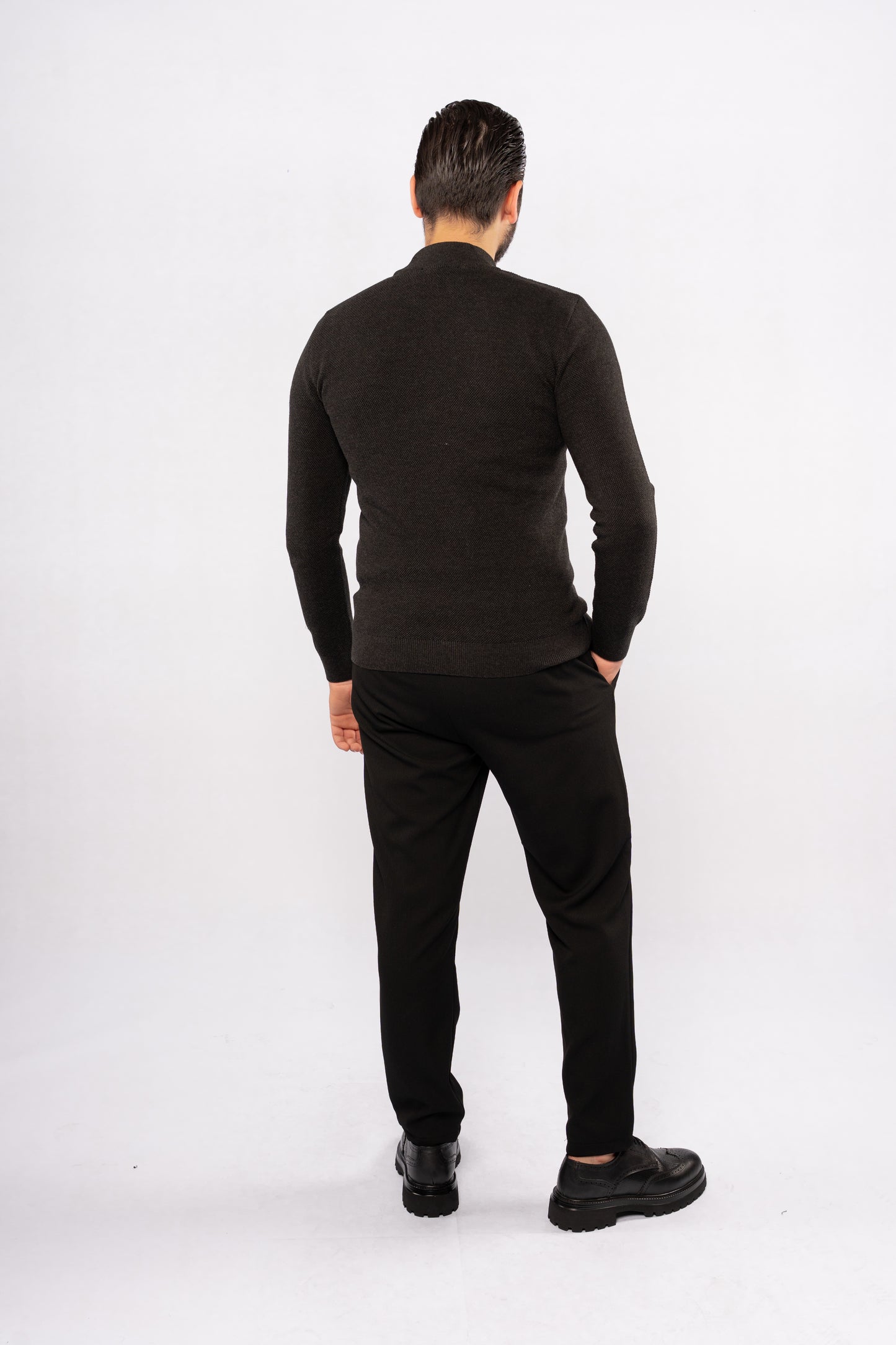 DARK GREY HIGHNECK SWEATER