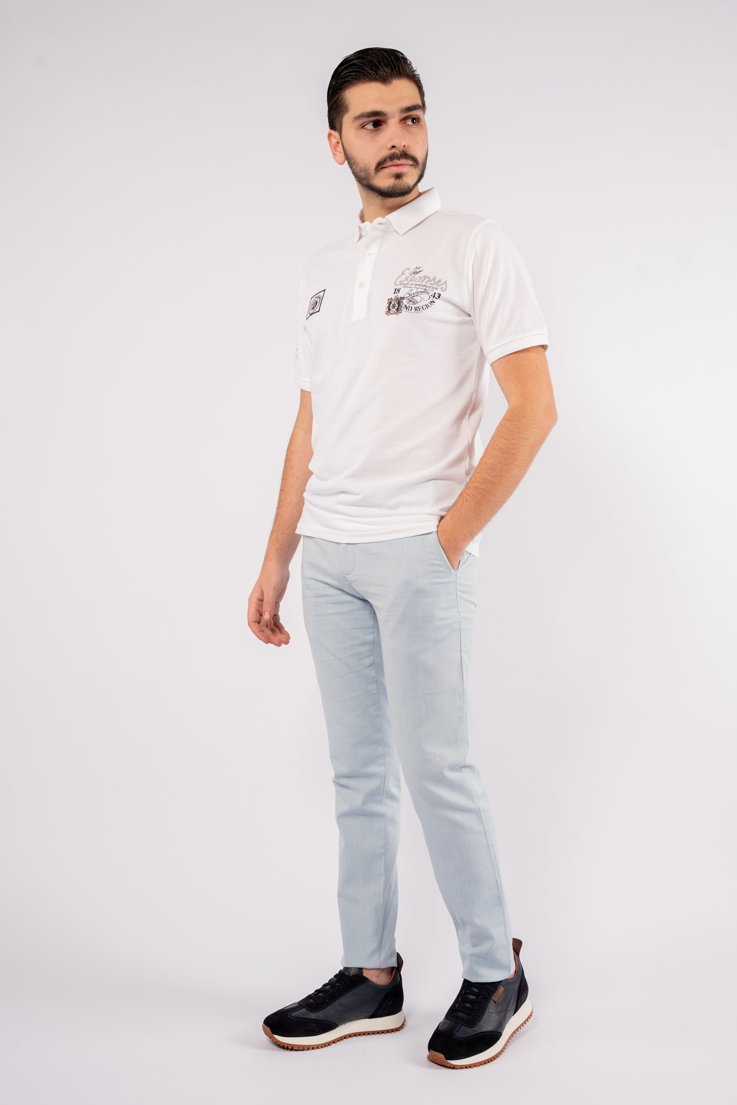 WHITE RETRO POLO