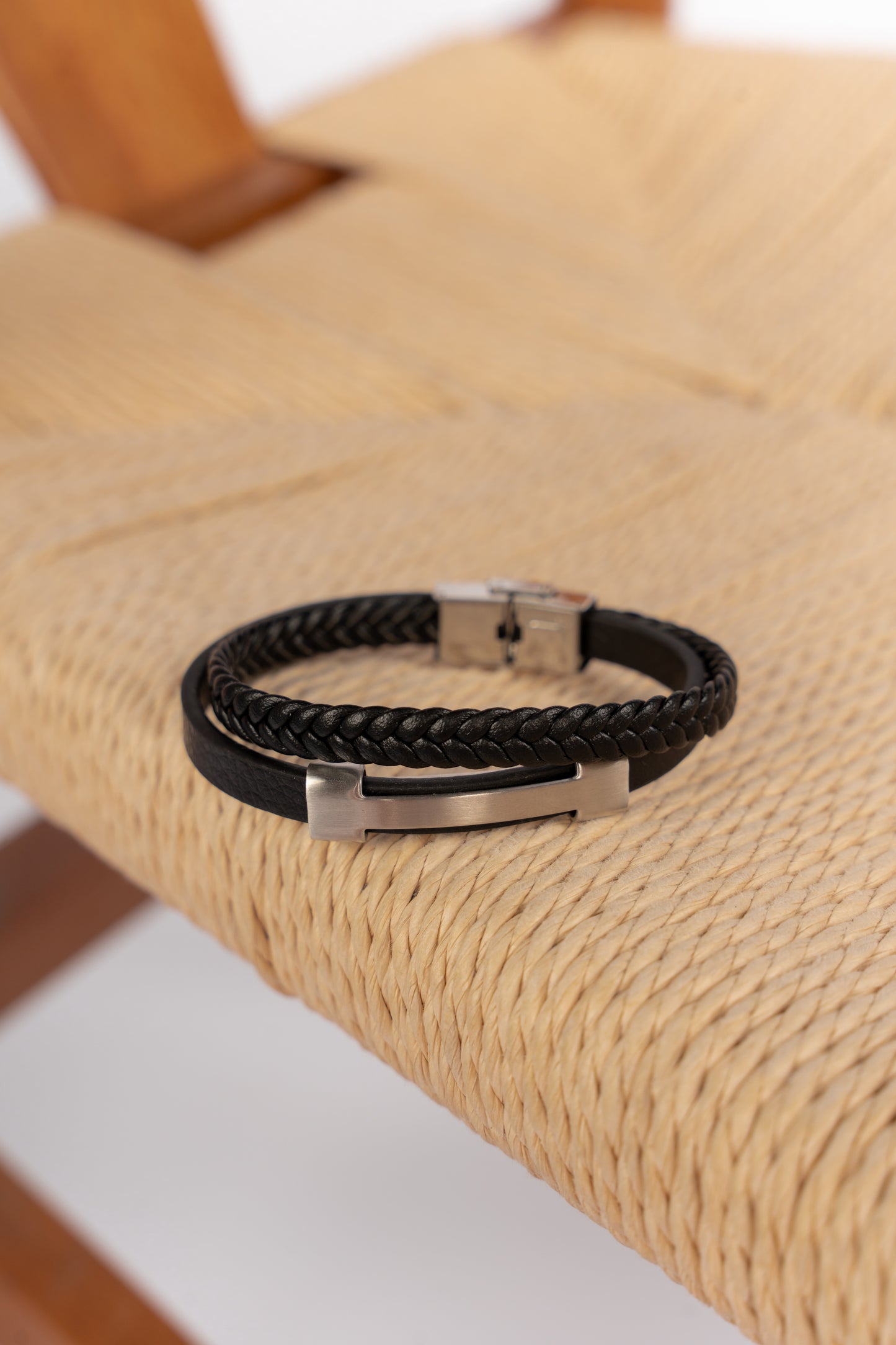 BLACK TWO-CORD CASUAL BRACELET