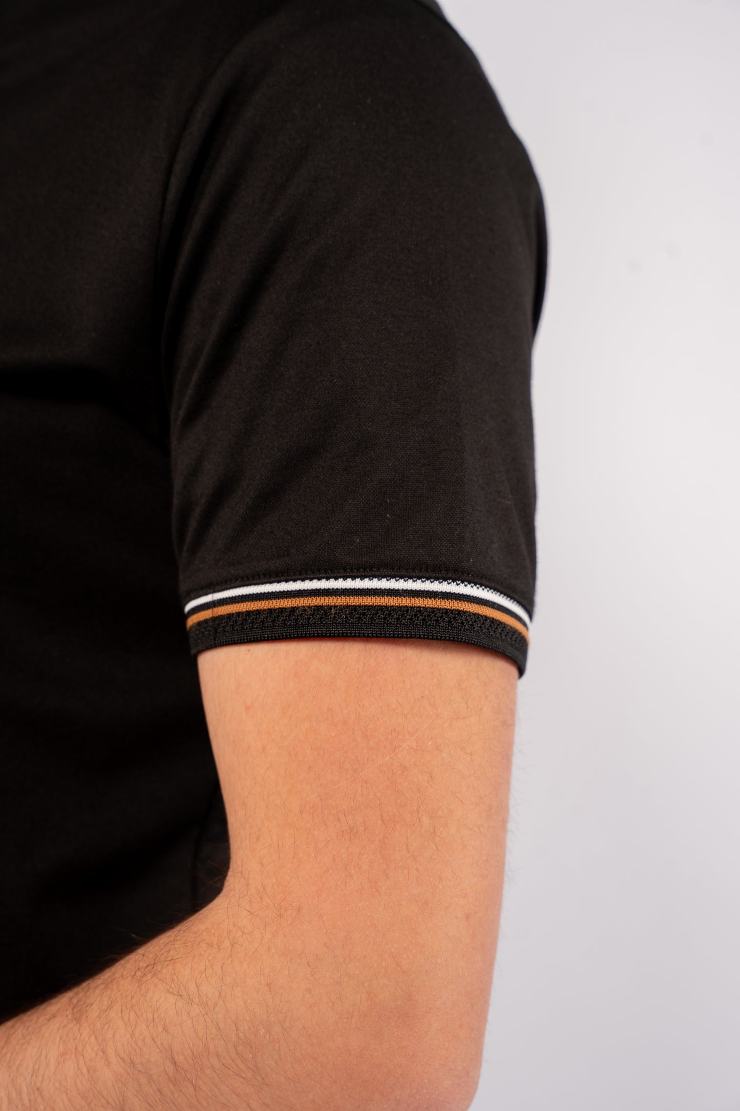 BLACK MIXED COLLAR POLO