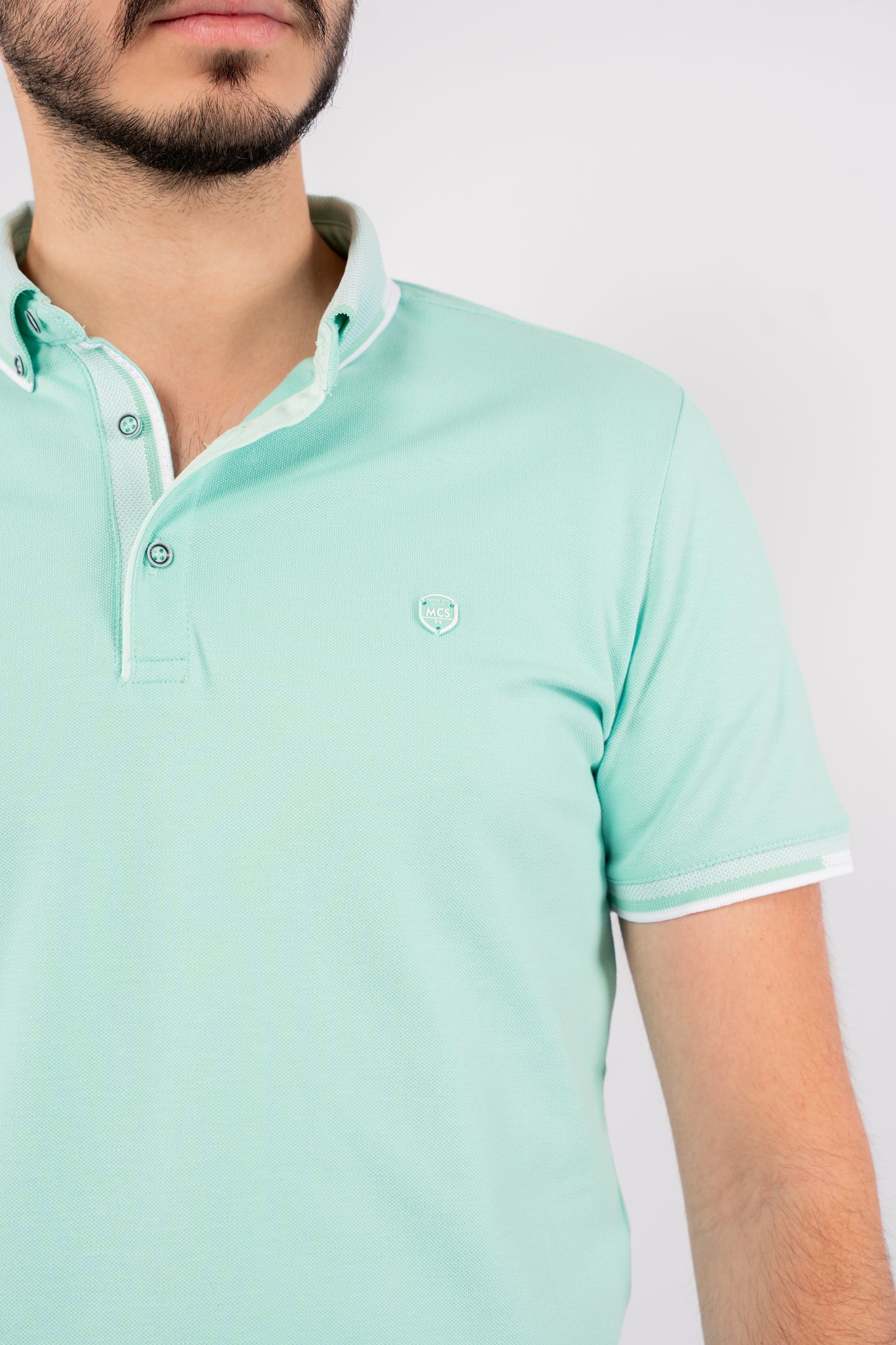 MINT BUTTON COLLAR POLO