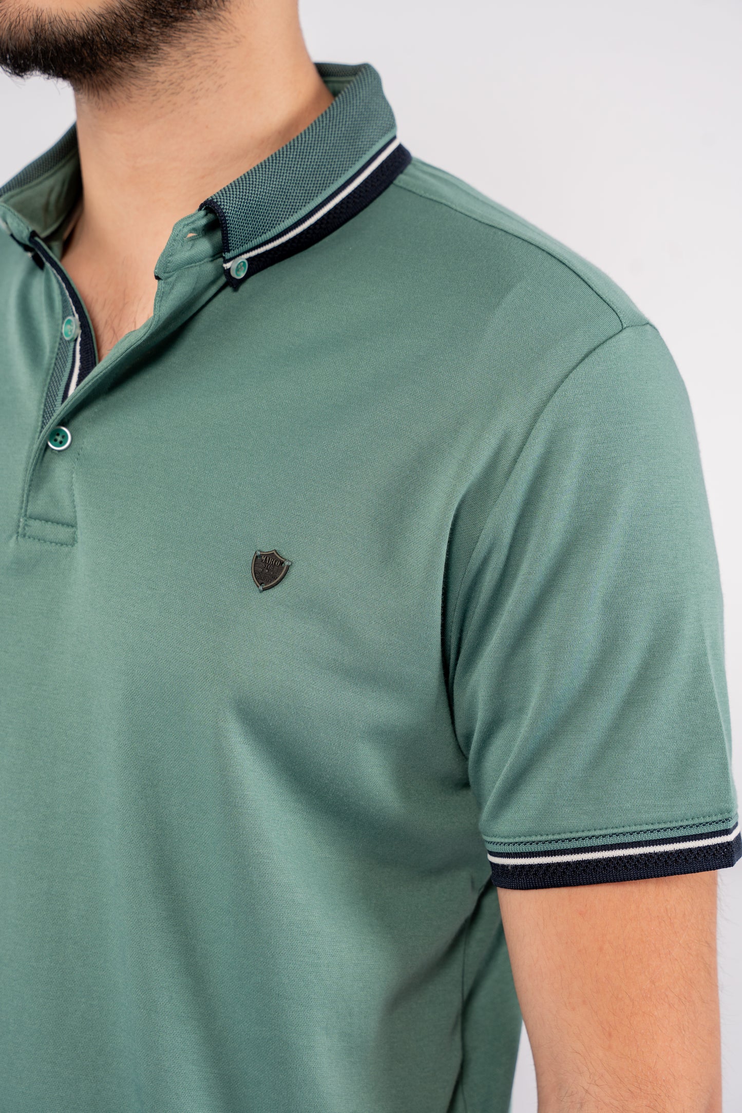 MINT MIXED COLLAR POLO