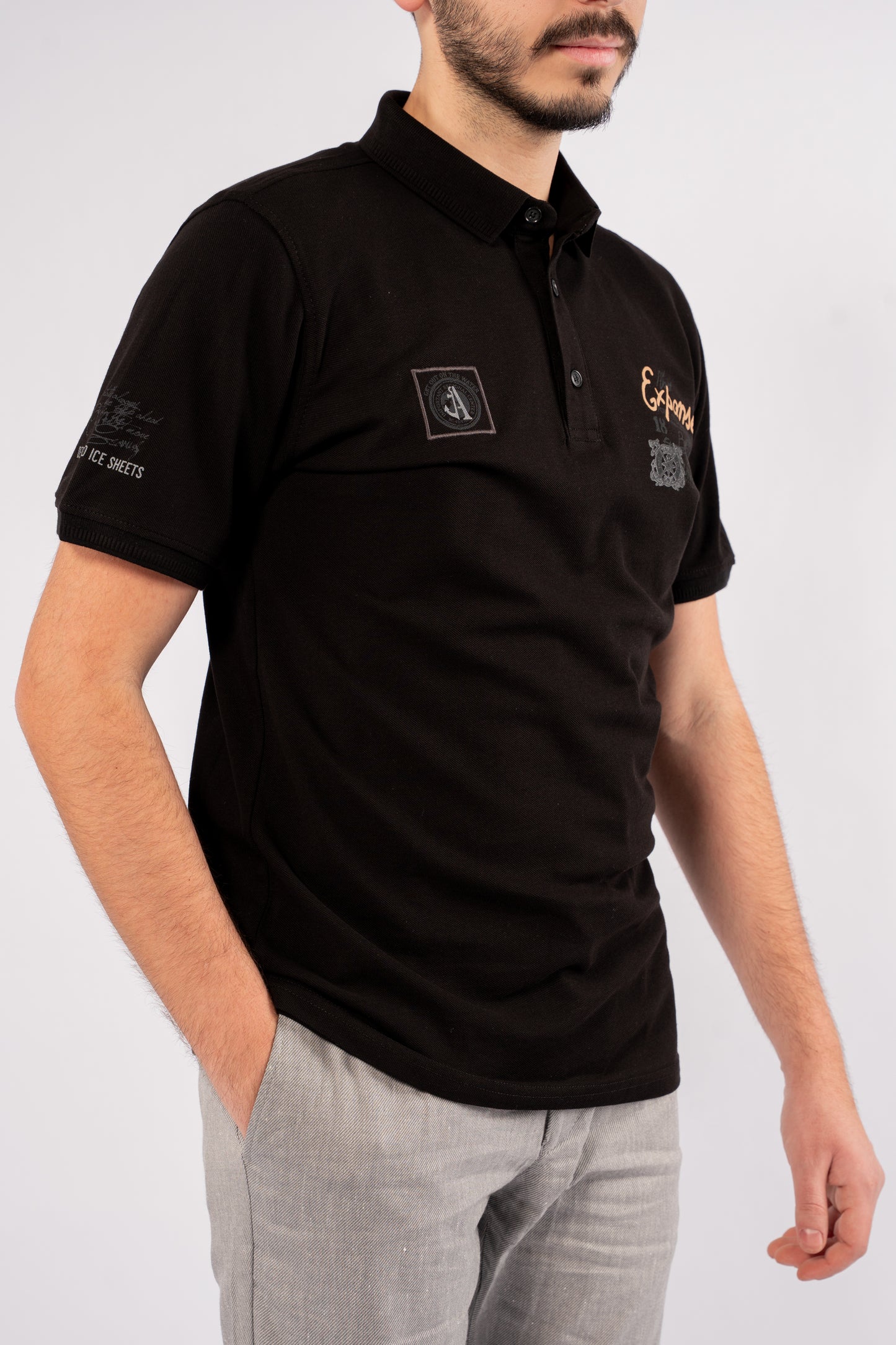 BLACK RETRO POLO