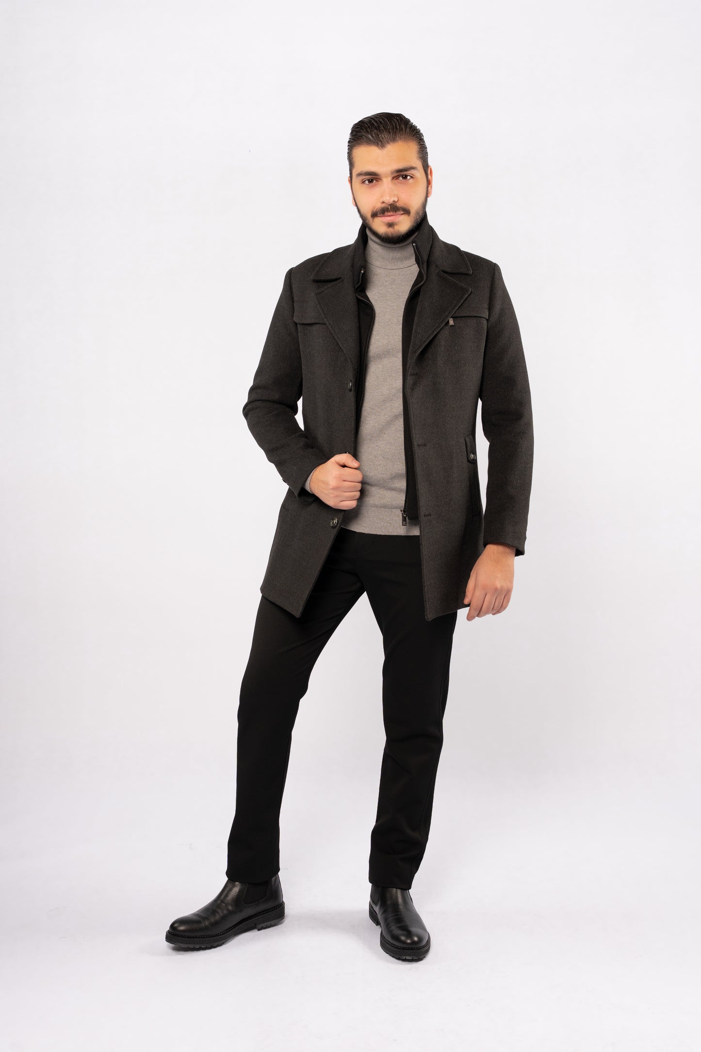 DARK GREY TIMELESS WOOL COAT