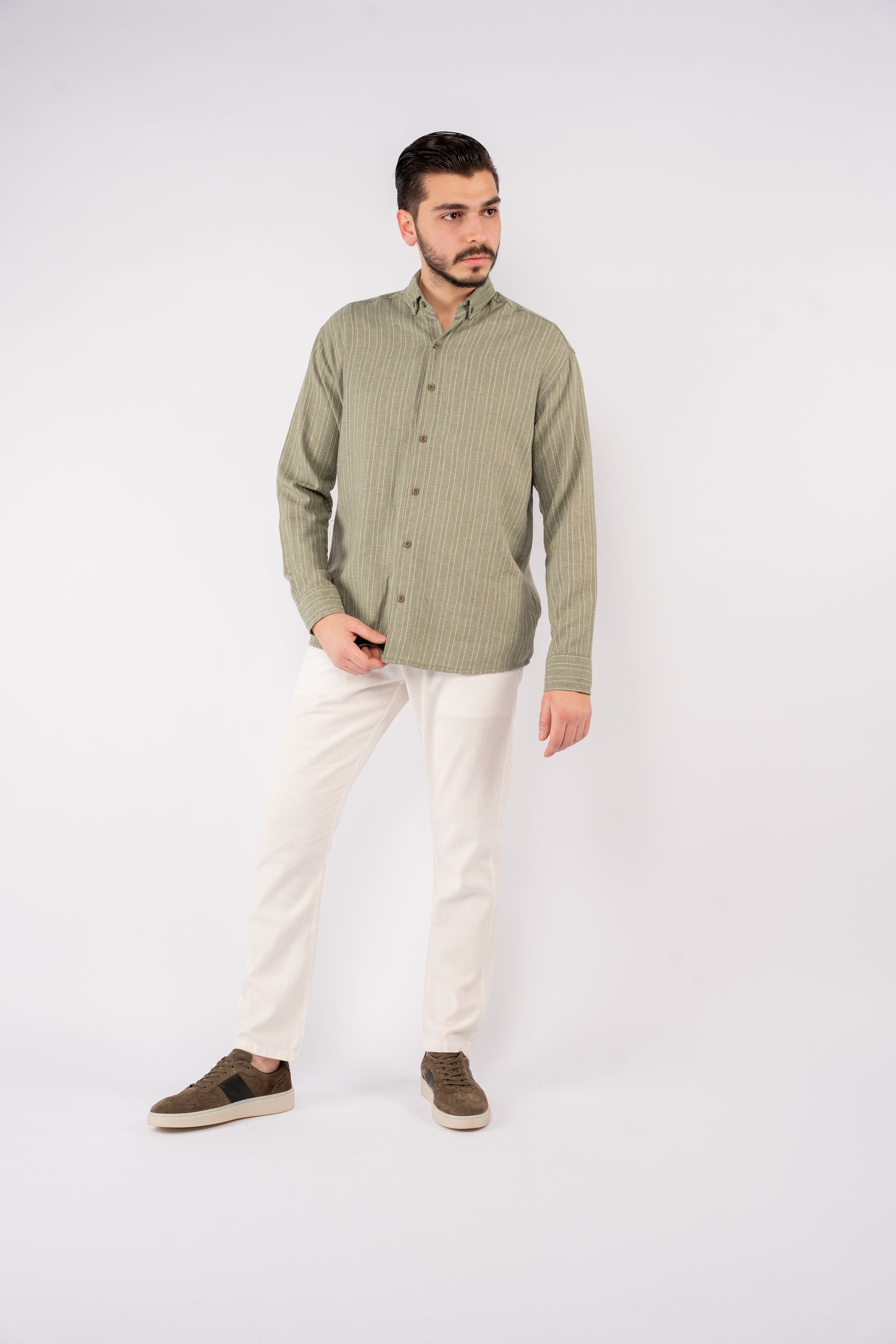 OLIVE LINED SHIRT