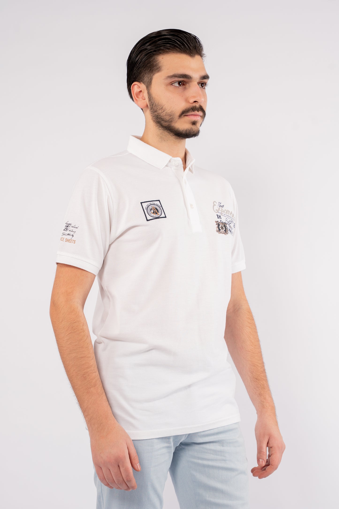 WHITE RETRO POLO