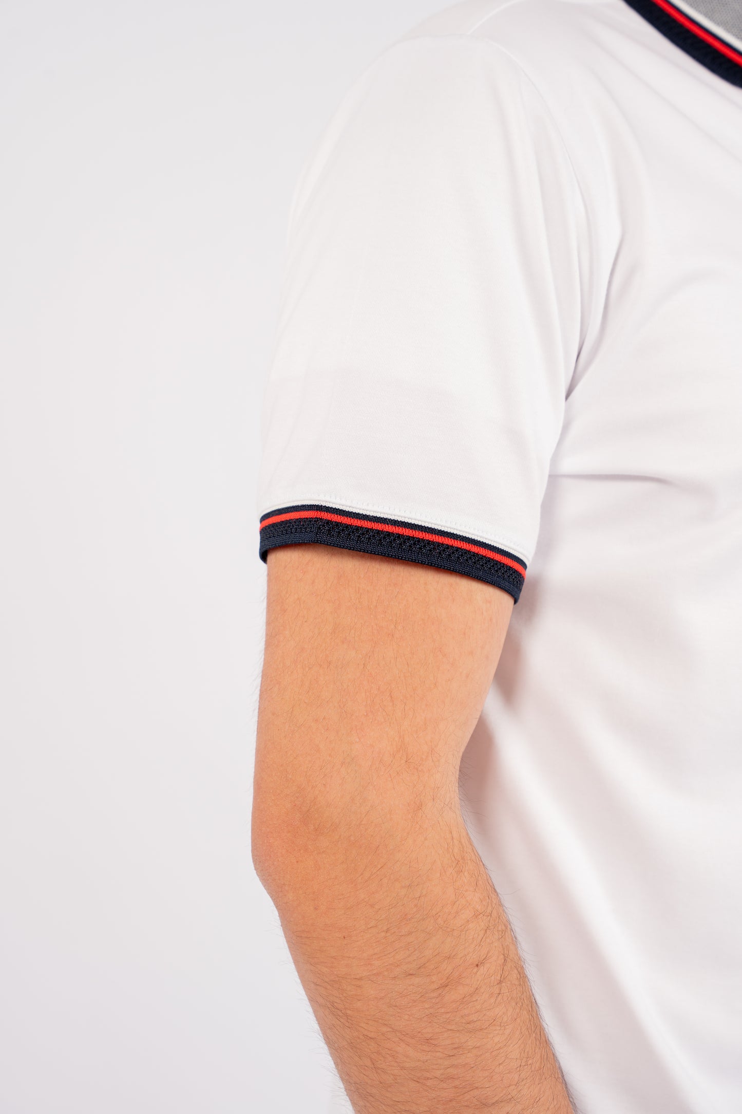 WHITE MIXED COLLAR POLO