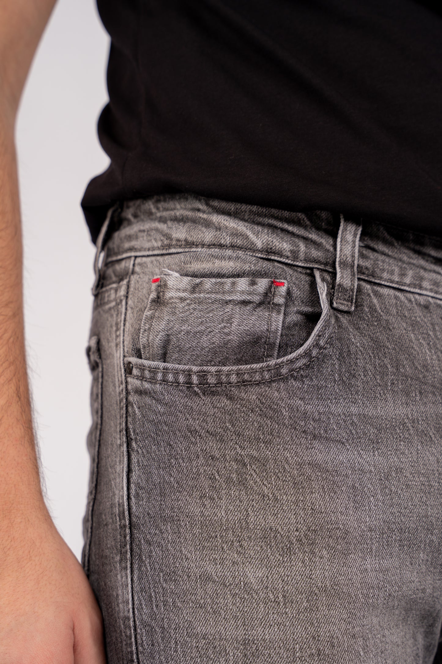 GREY DENIM SHORT