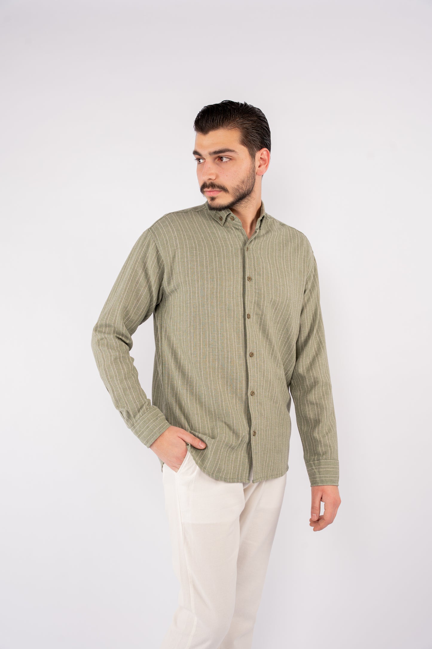 OLIVE LINED SHIRT