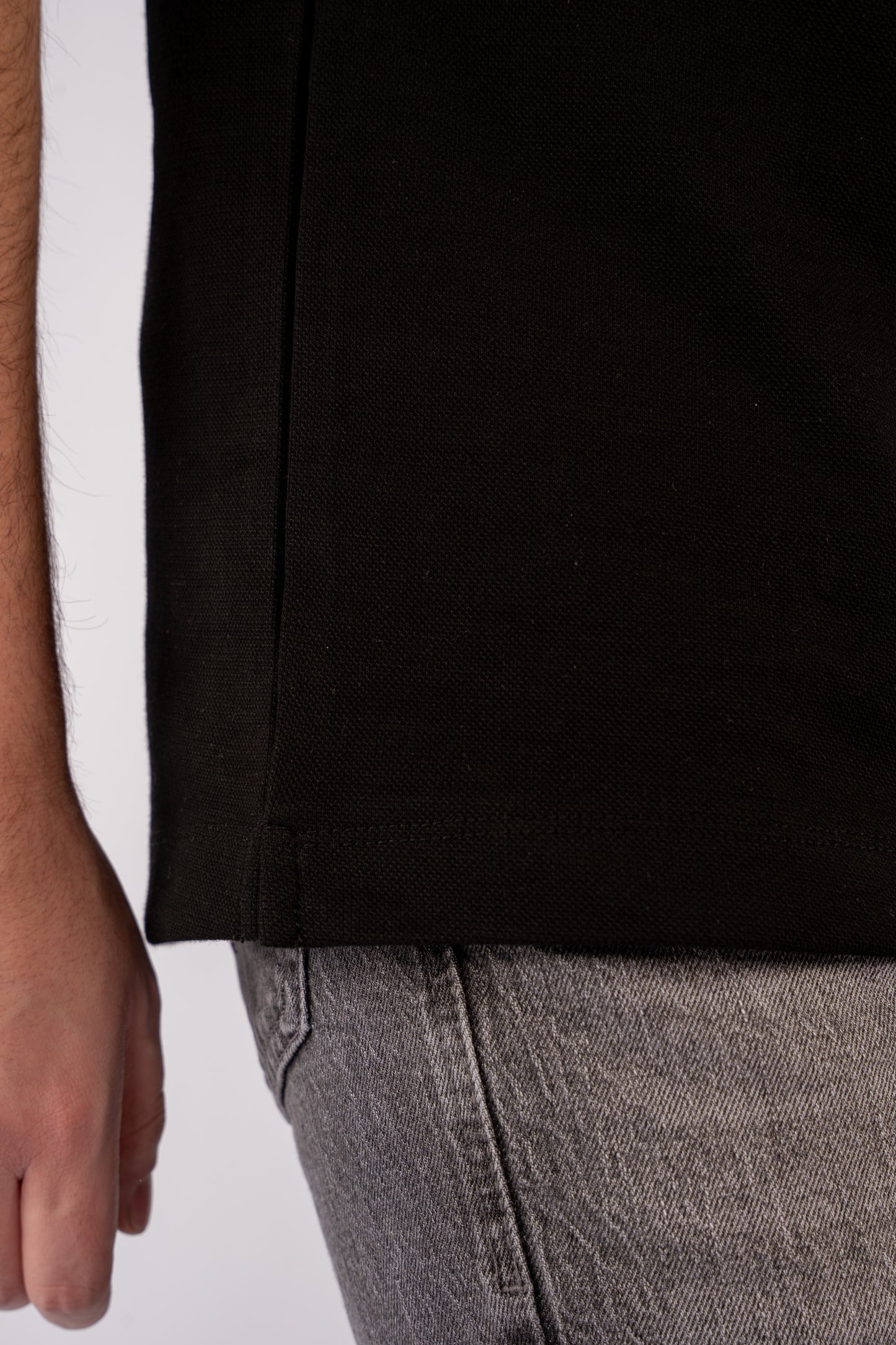 BLACK PIQUET TSHIRT