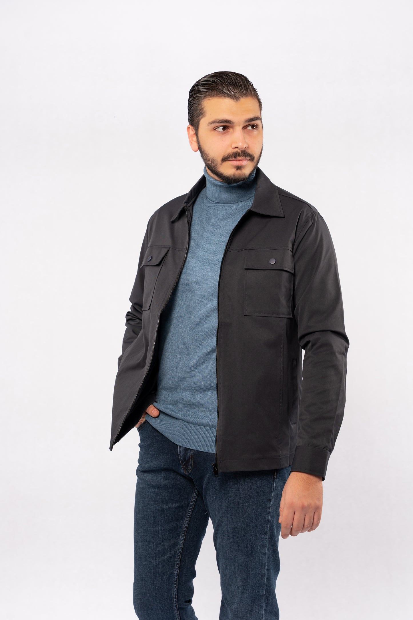 BLUE TURTLENECK SWEATER