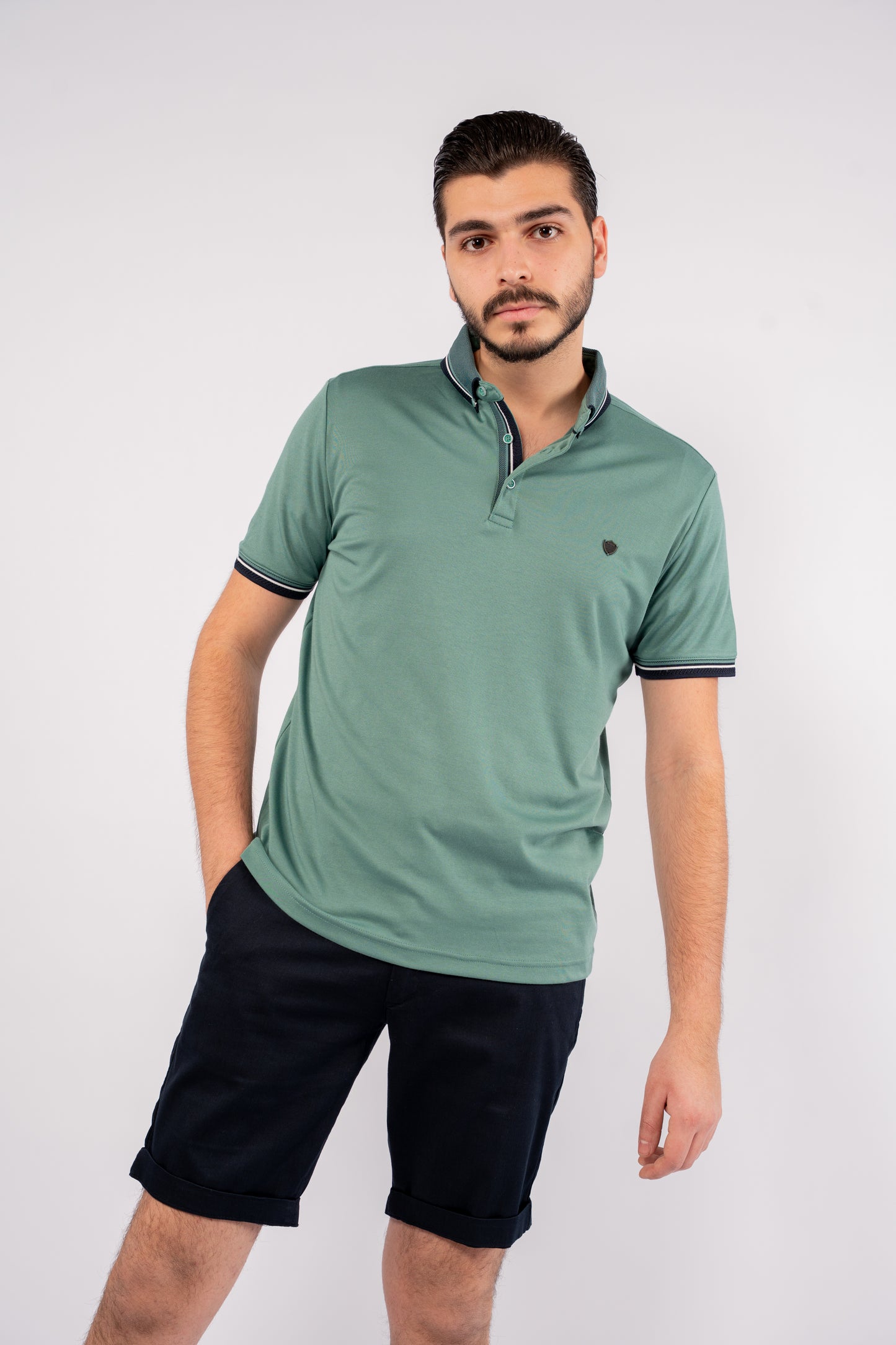 MINT MIXED COLLAR POLO
