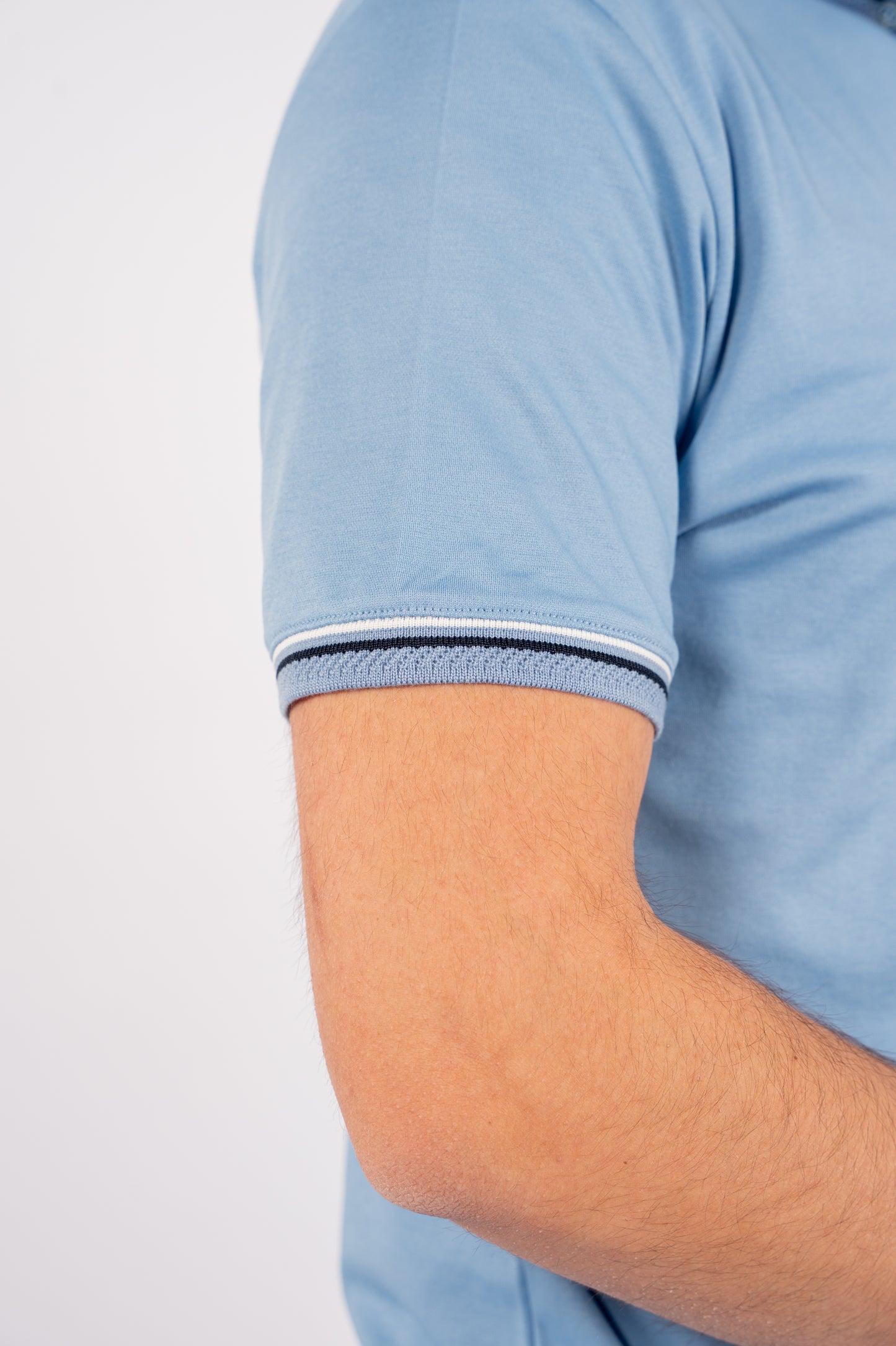 BLUE MIXED COLLAR POLO