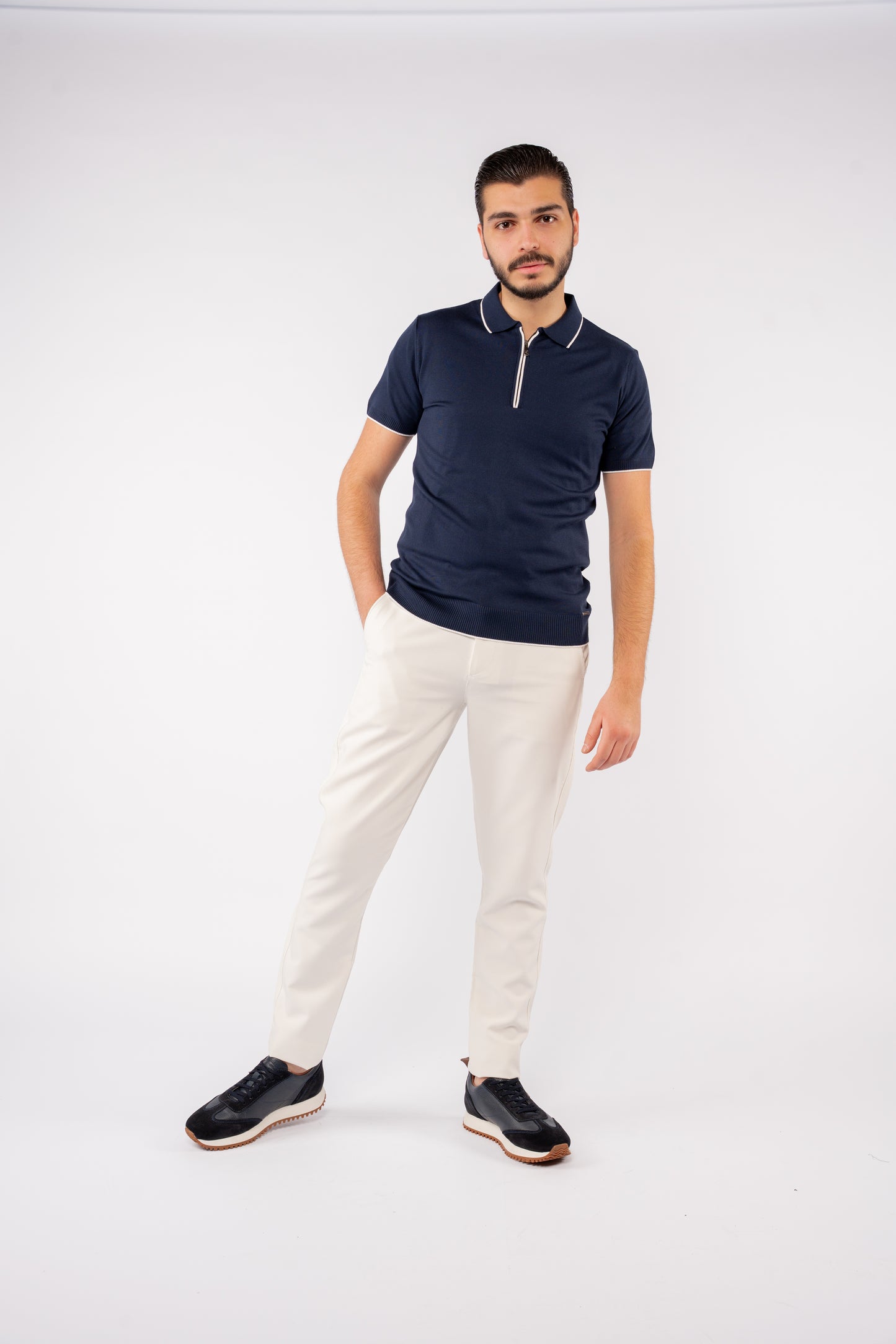 INDEGO WHITE LINE POLO