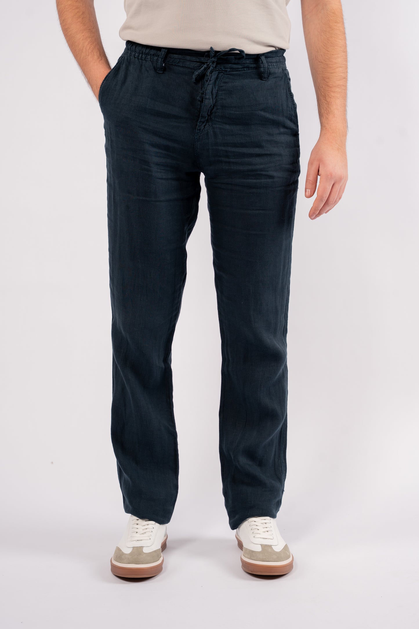 NAVY LINEN TROUSERS
