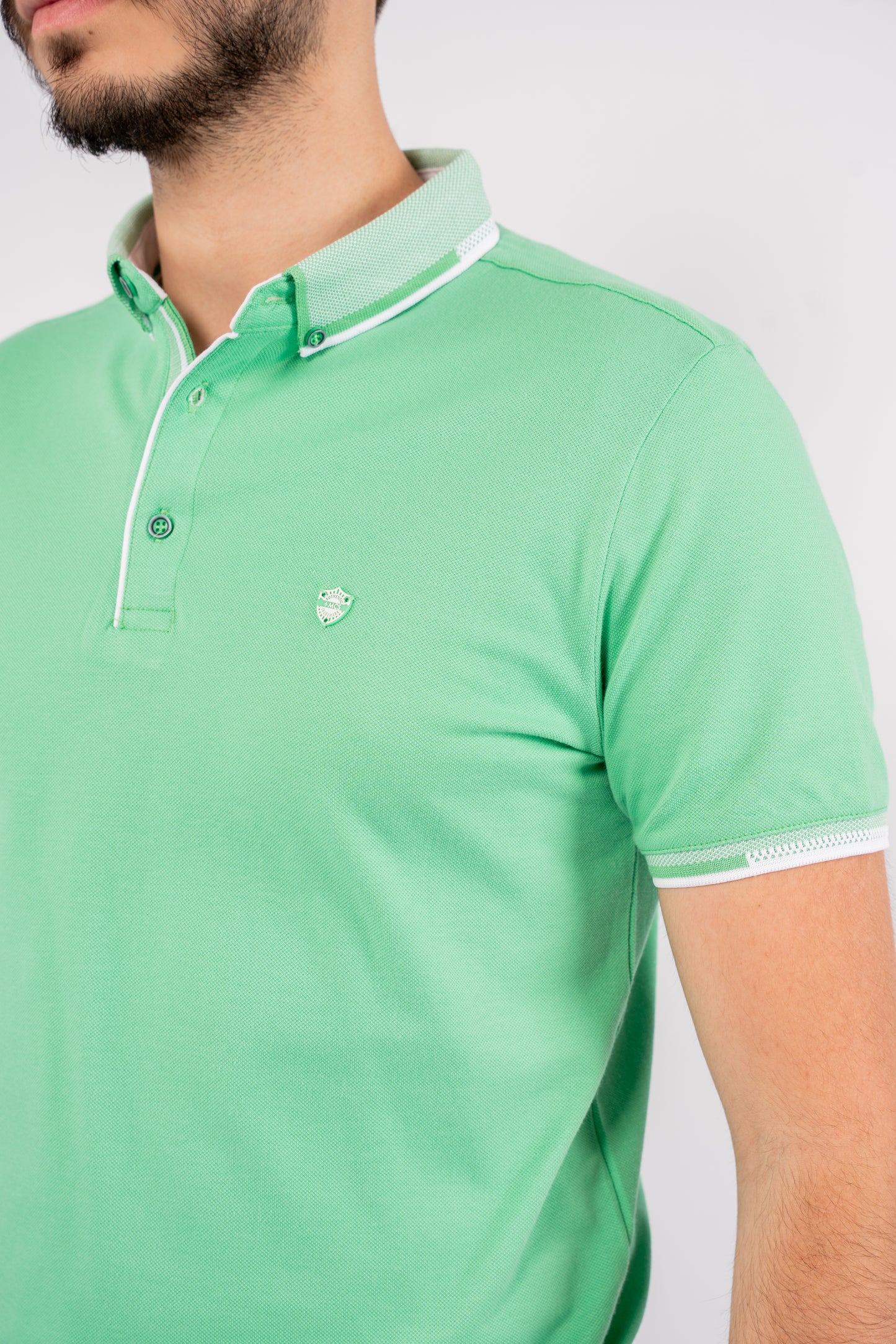 GREEN BUTTON COLLAR POLO