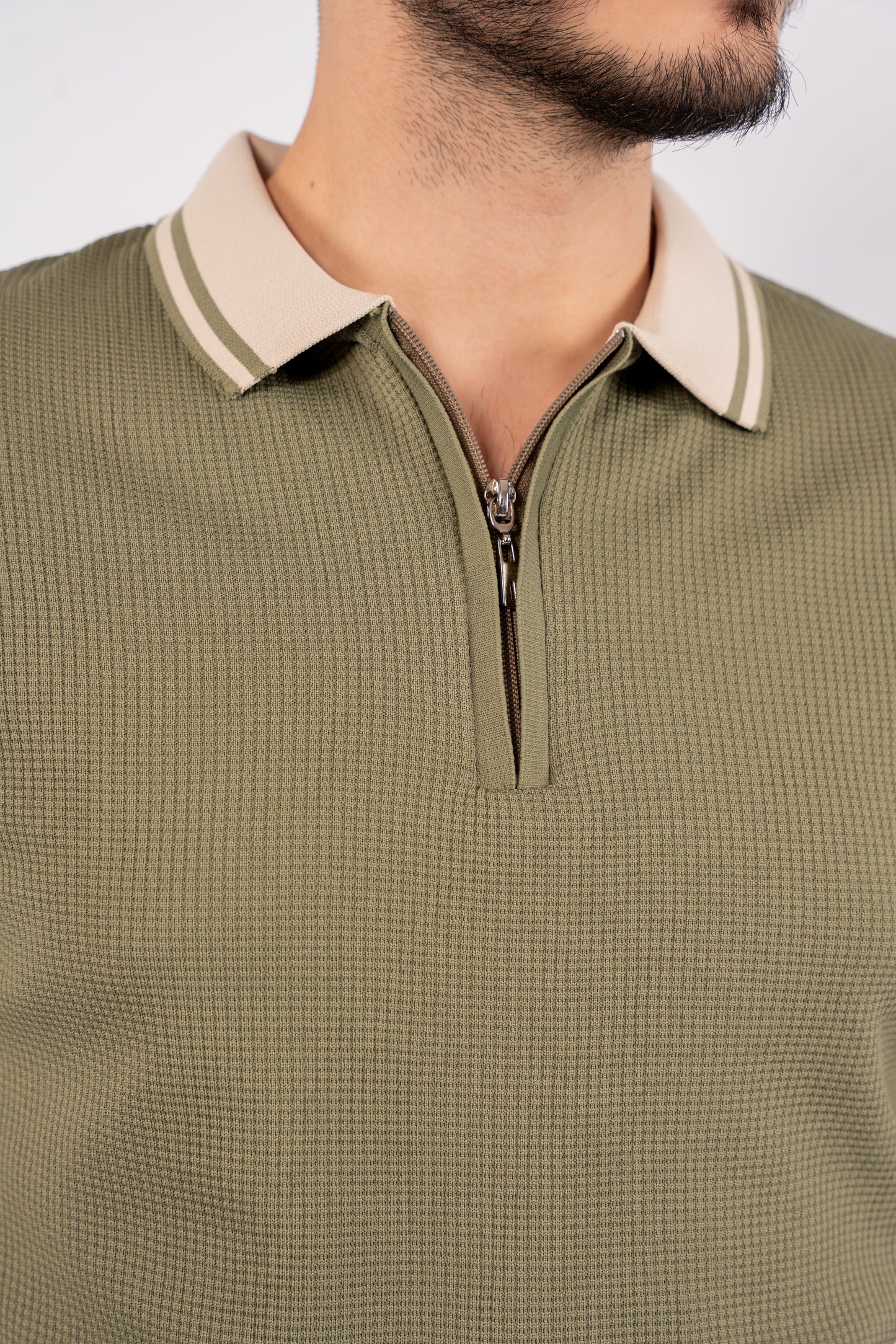 MINT MIXED ZIPPER TRICOT POLO