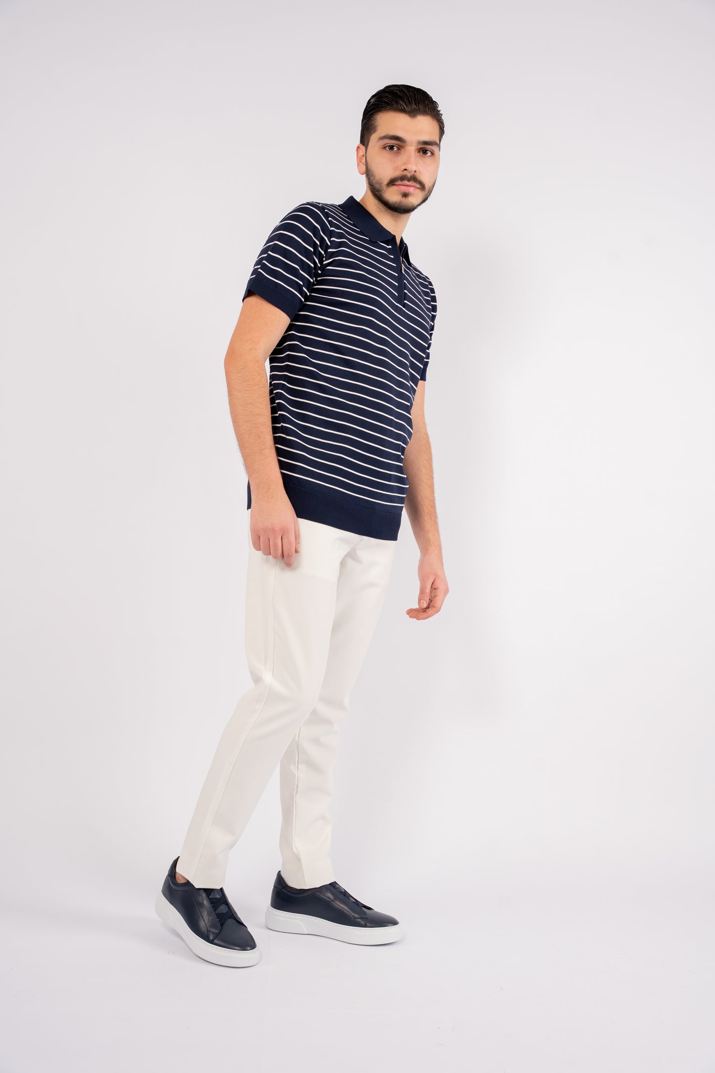 NAVY ZIPPER LINED POLO