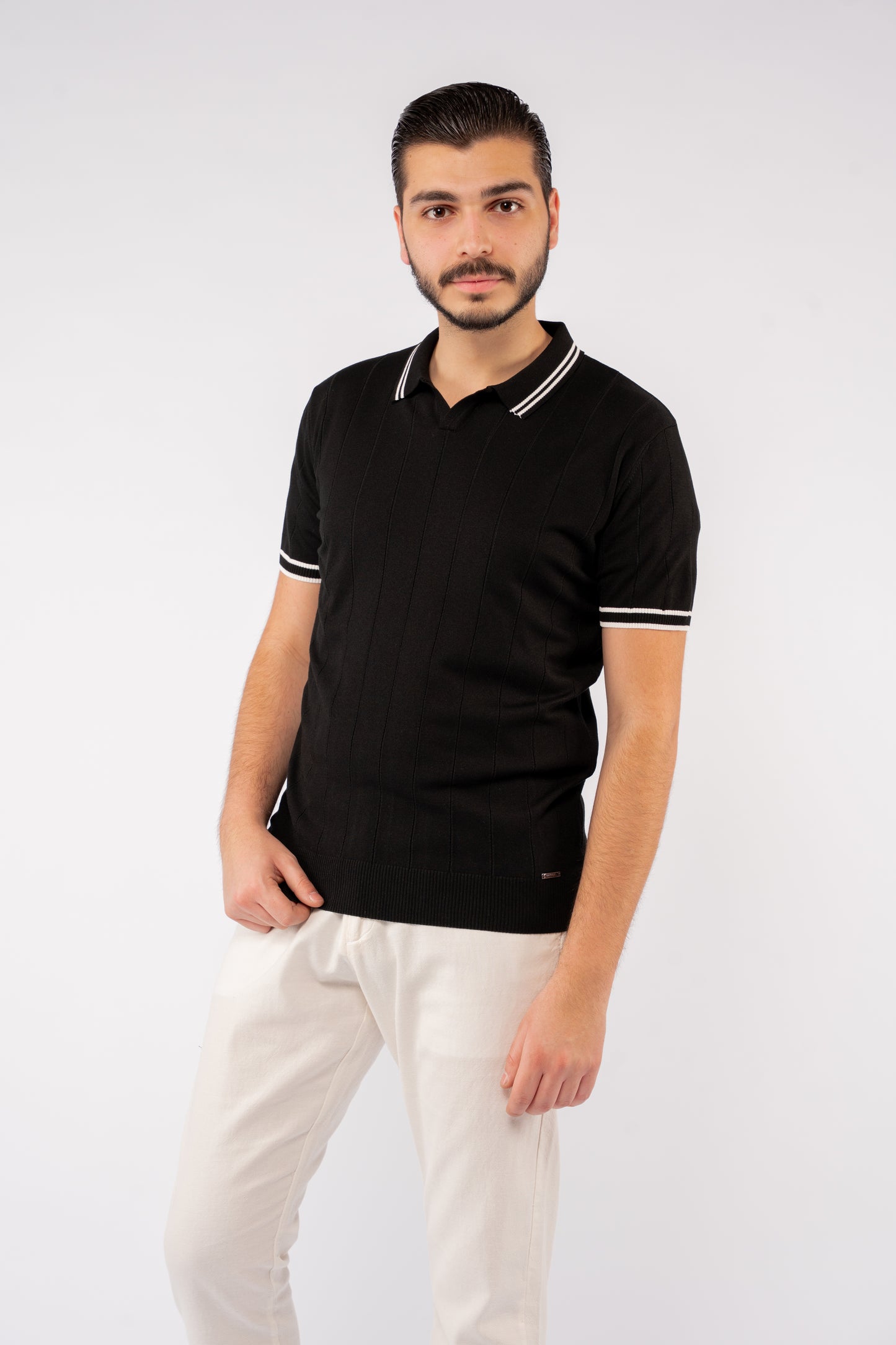 VNECK BLACK POLO