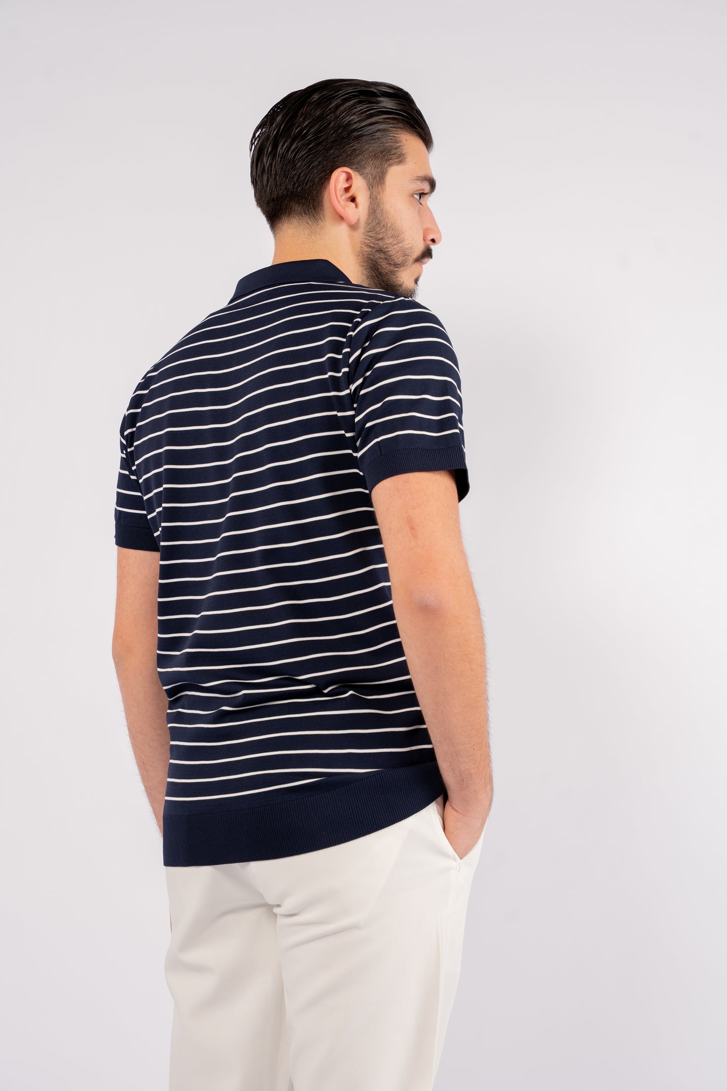 NAVY ZIPPER LINED POLO