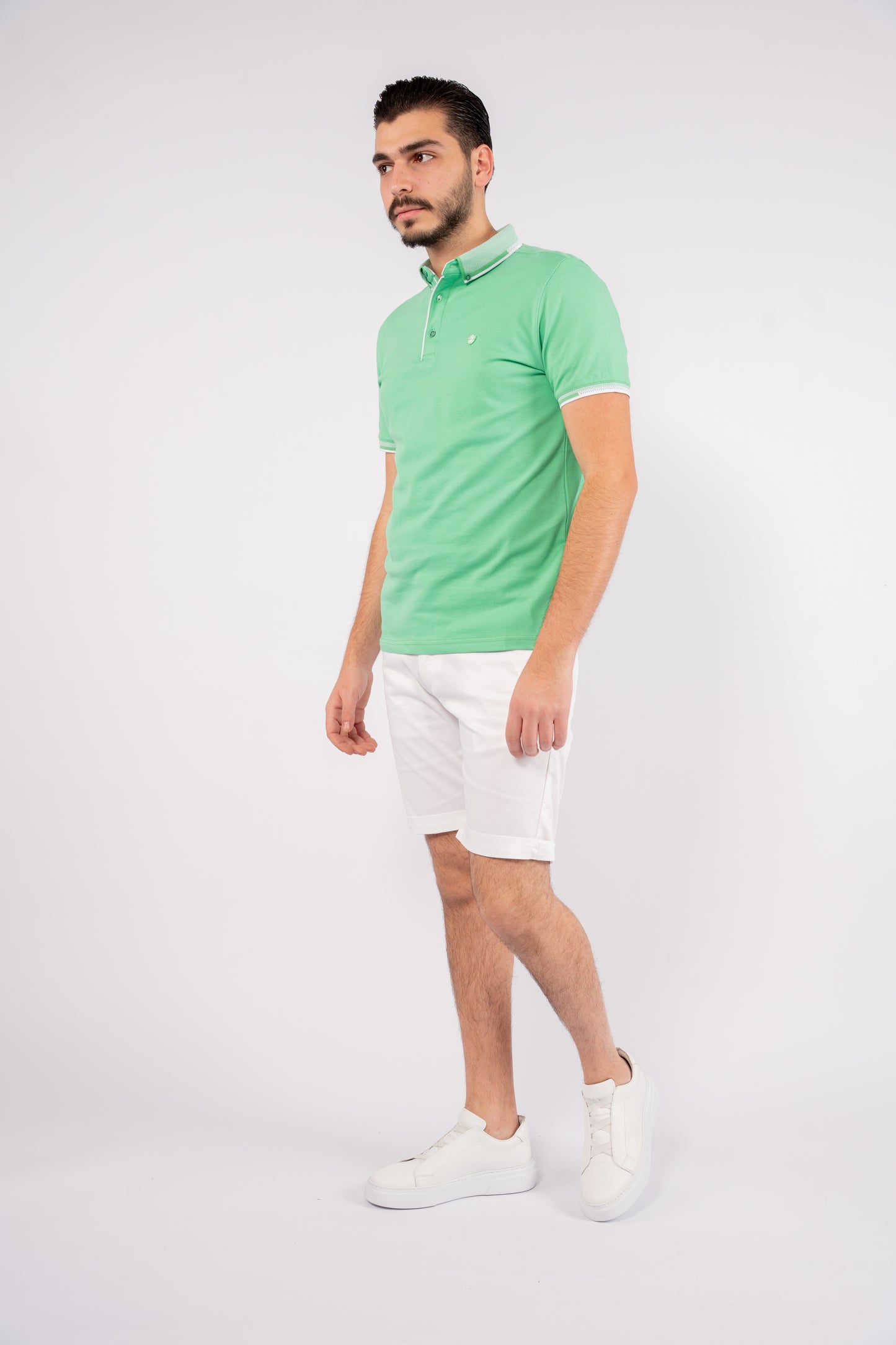 GREEN BUTTON COLLAR POLO