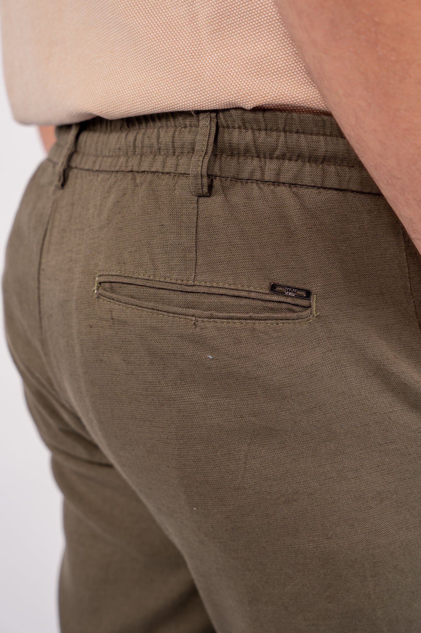 OLIVE LINEN TROUSERS