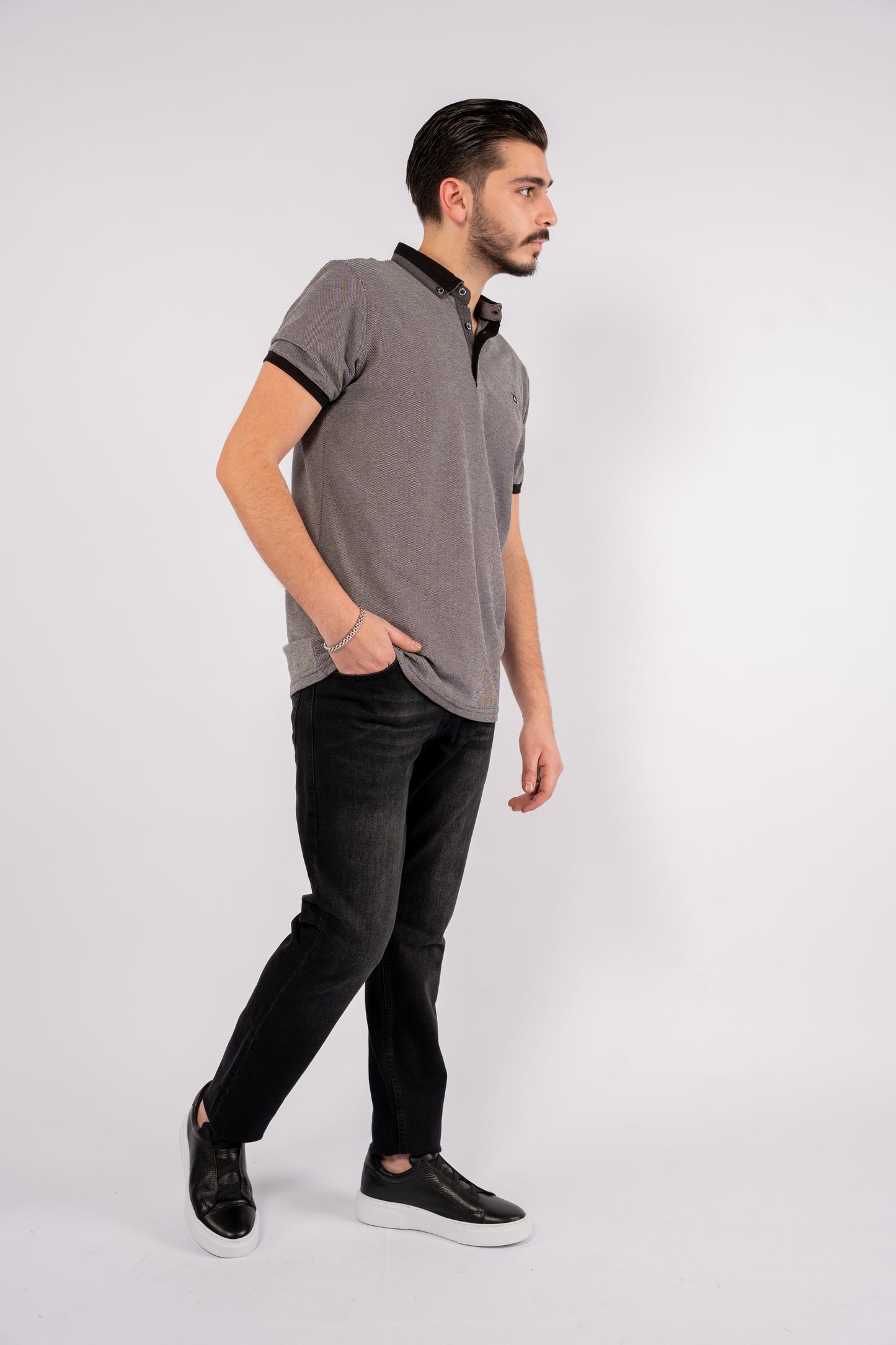 BLACK PIQUET POLO