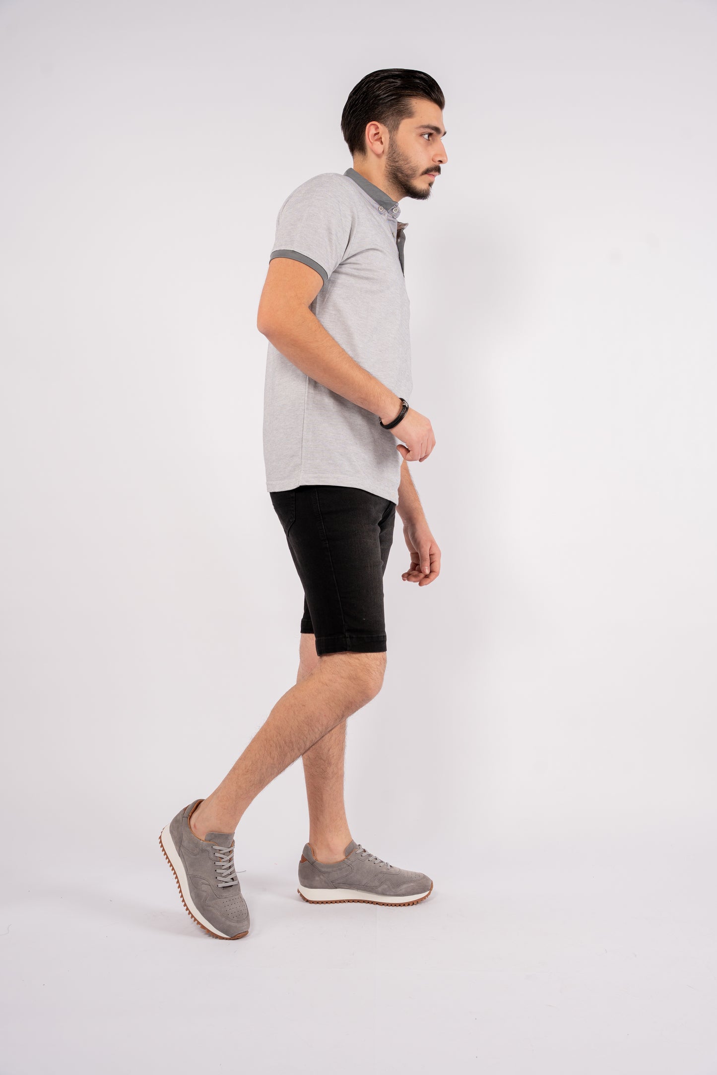 GREY PIQUET POLO