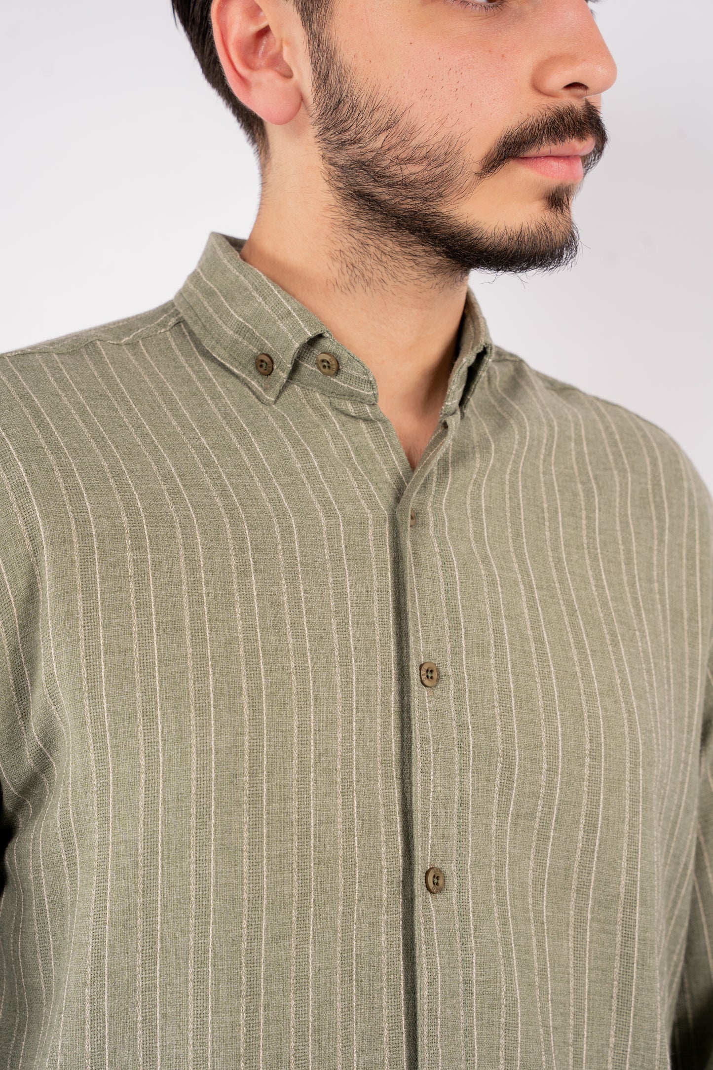 OLIVE LINED SHIRT