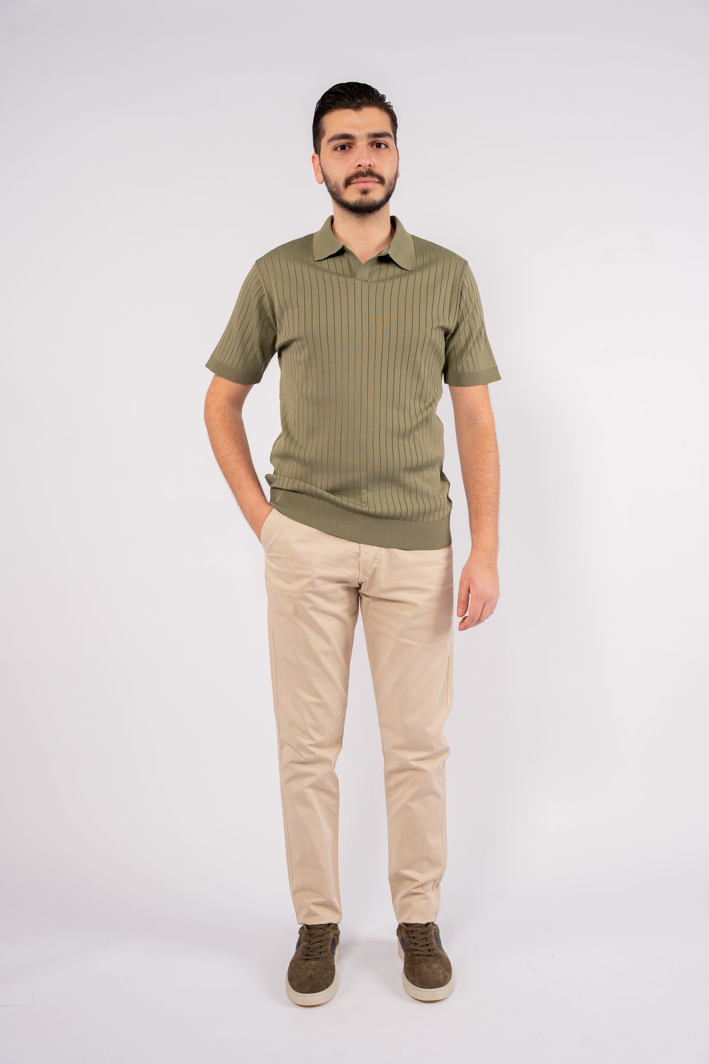 MINT VNECK LINED POLO