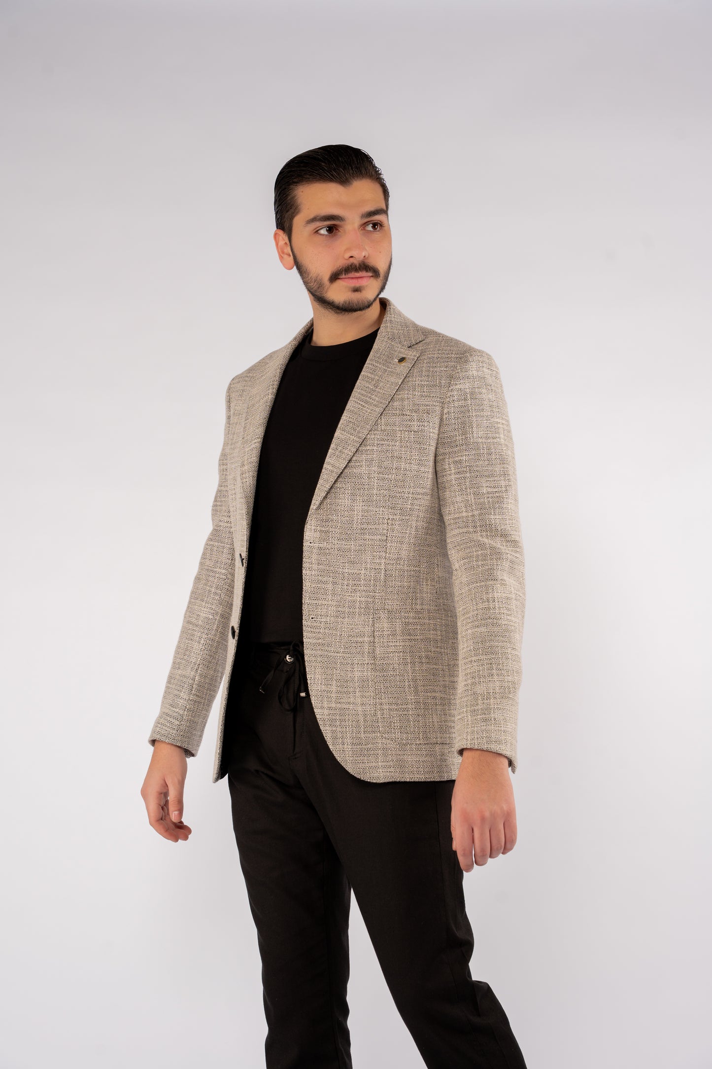BLACK LINEN BLAZER