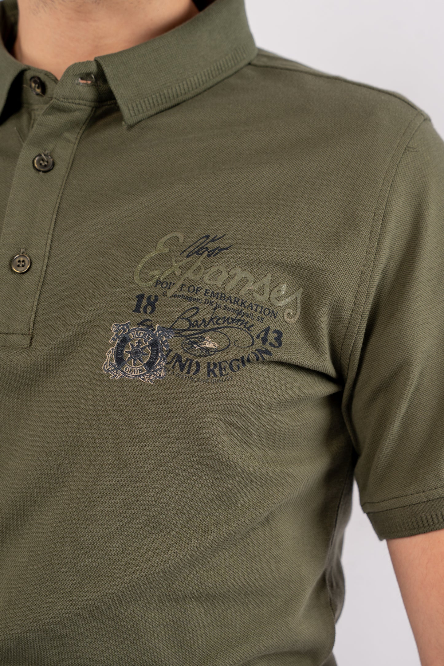OLIVE RETRO POLO