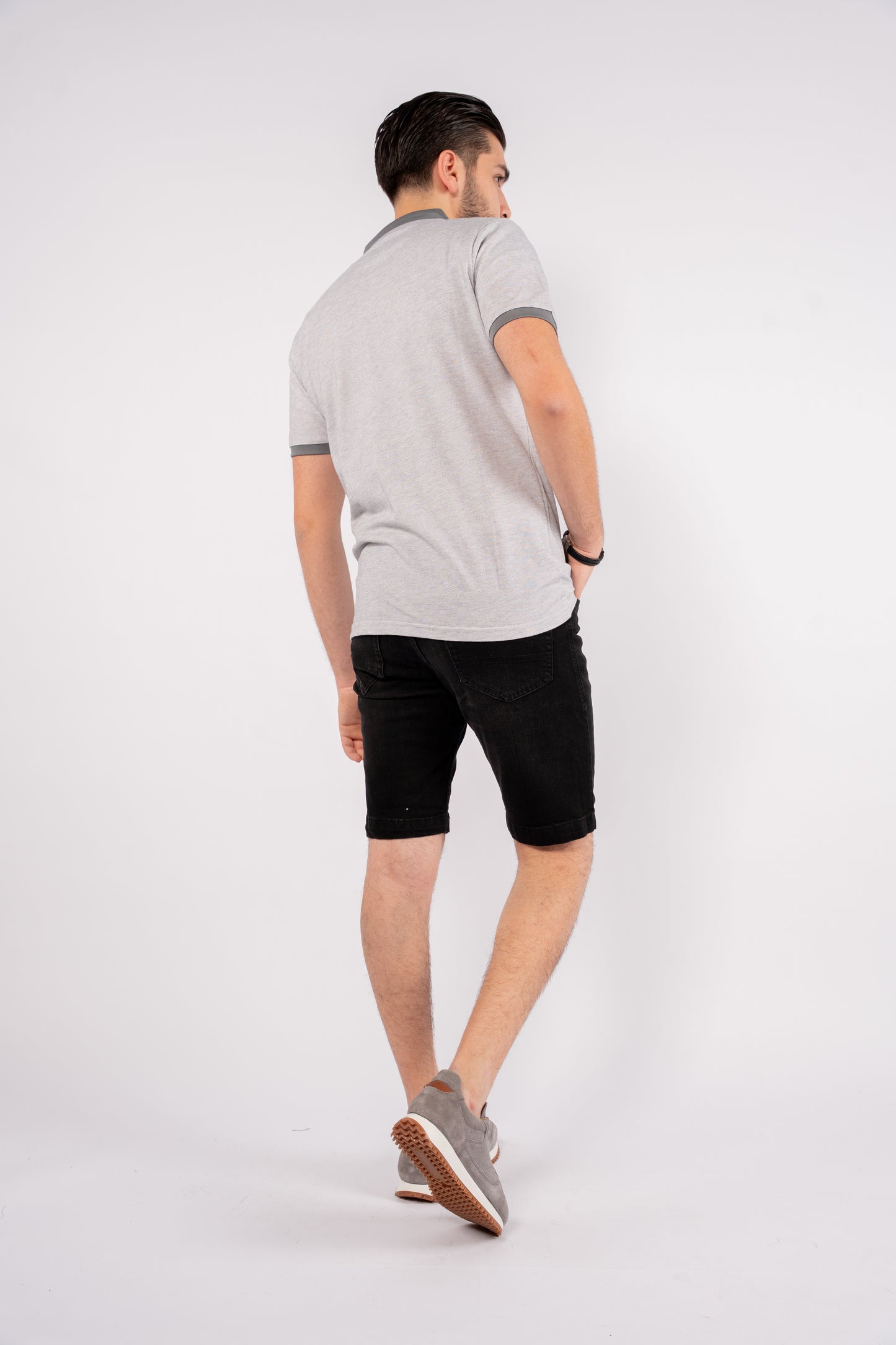 GREY PIQUET POLO
