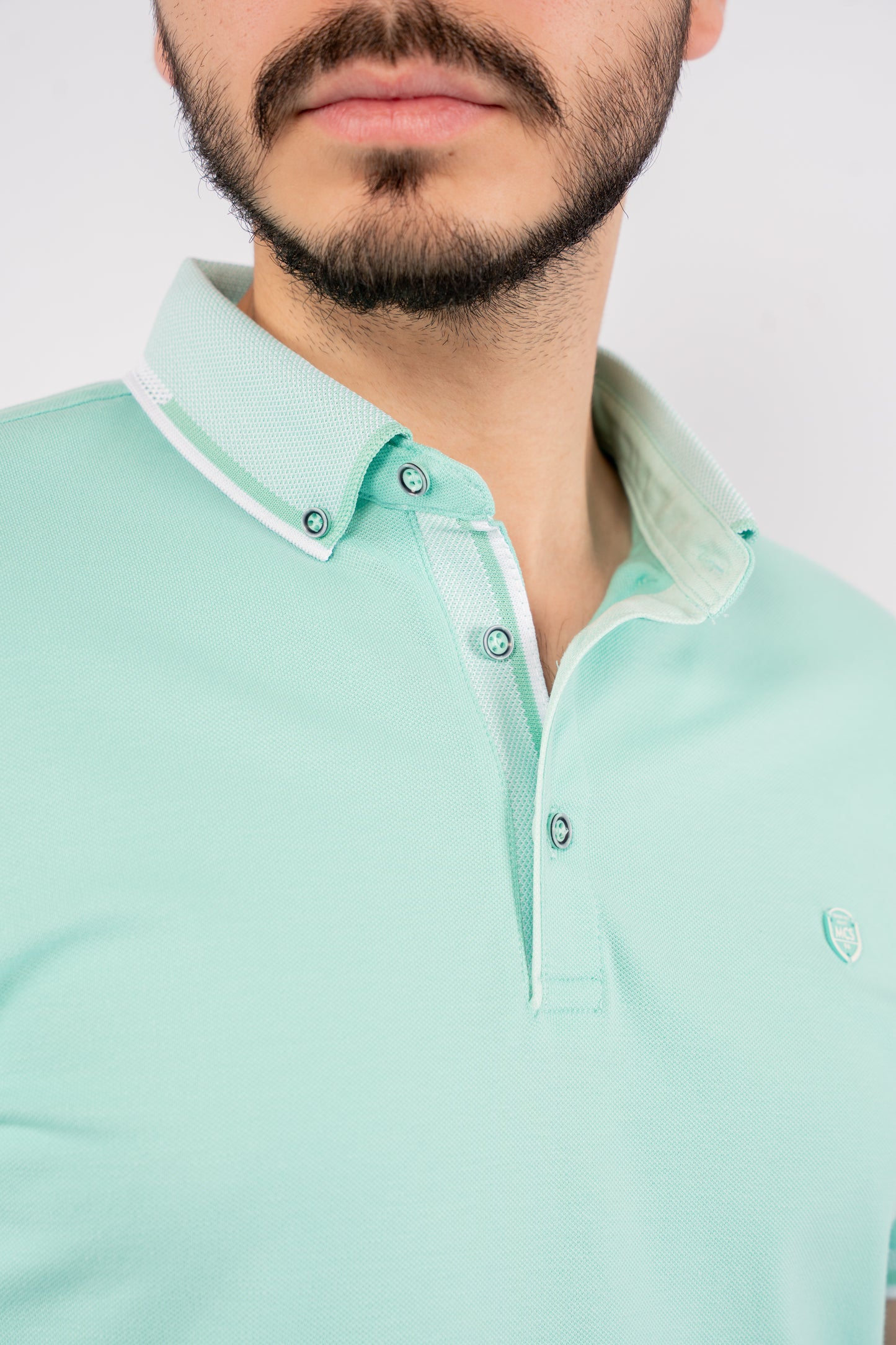 MINT BUTTON COLLAR POLO